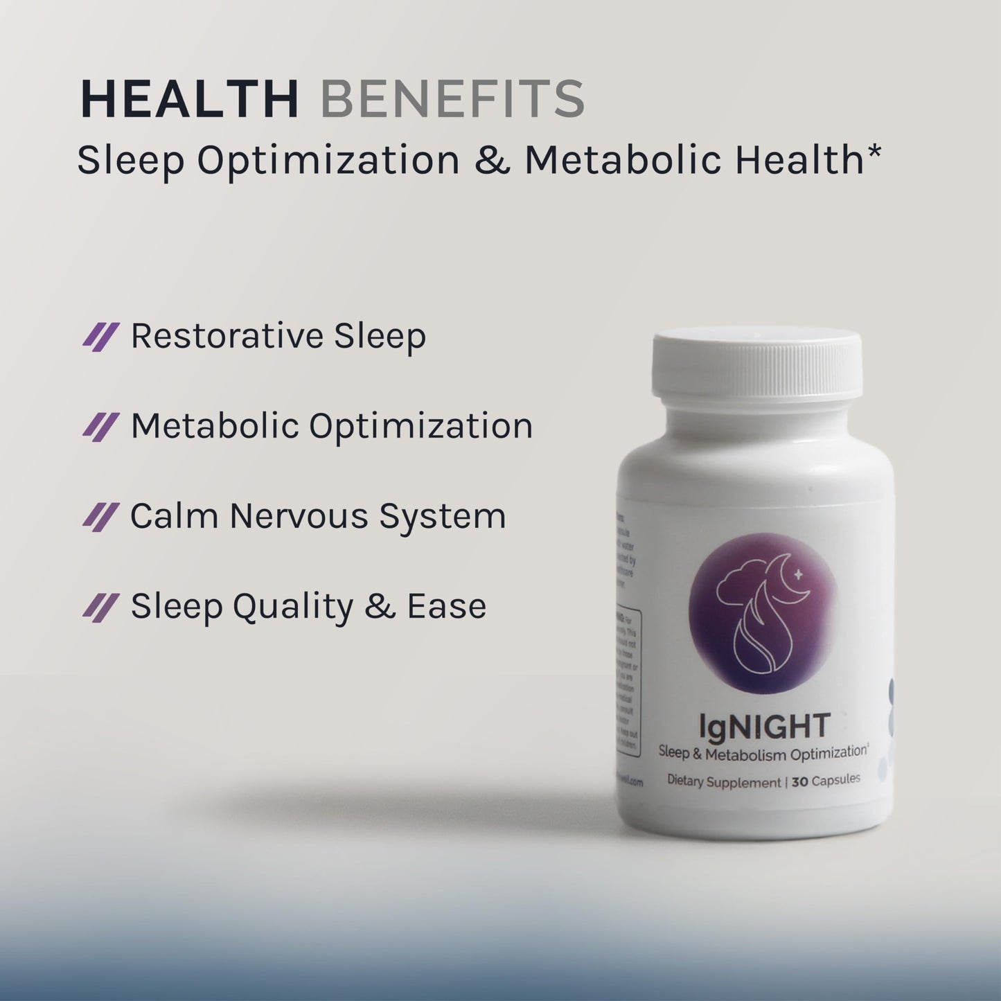 InfiniWell IgNIGHT Valerian Root & Ashwagandha Sleep Aid with Grains of Paradise, 30 Capsules