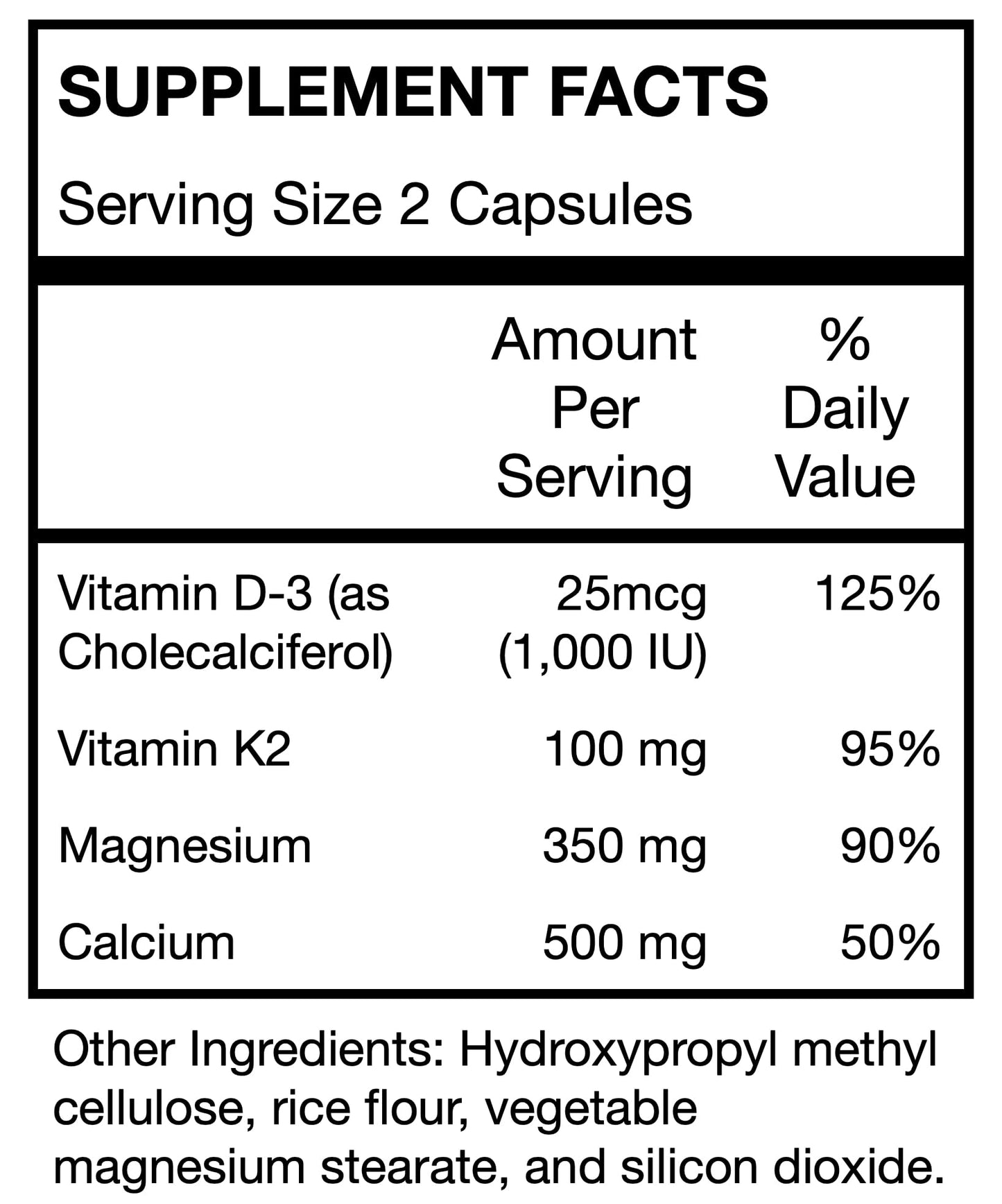 Bordin Health Complete Bone & Heart Support Vitamin D3 1000 IU + K2 MK7 with Magnesium & Calcium Synergistic Formula, High Absorption, 60 Capsules