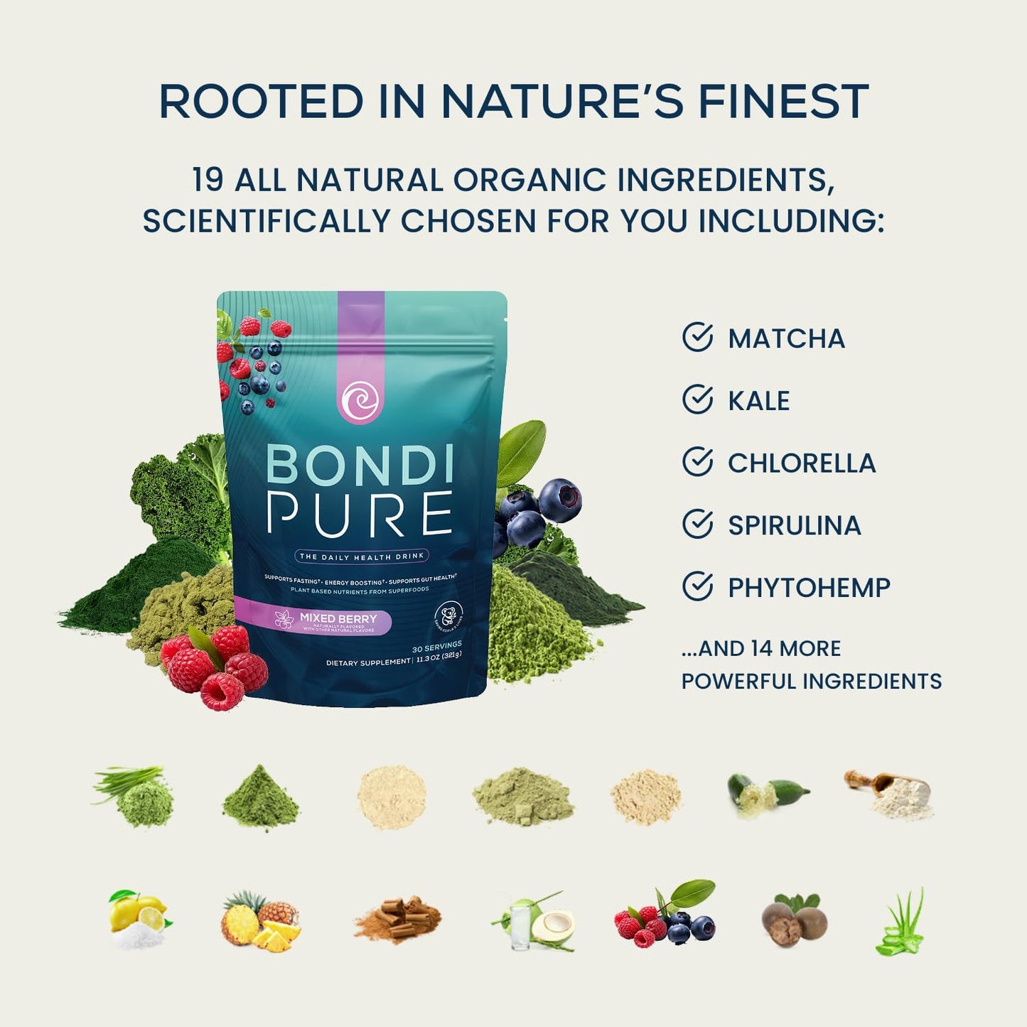 Bondi Pure Daily Health & Detox Drink Powder 11.7 oz (30 Servings)