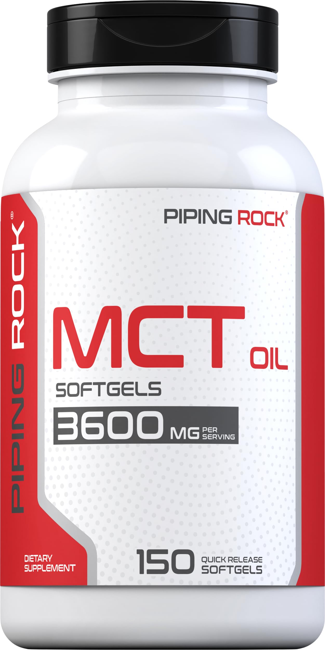 Piping Rock MCT Oil Softgel Capsules 3600mg, 150 Softgels