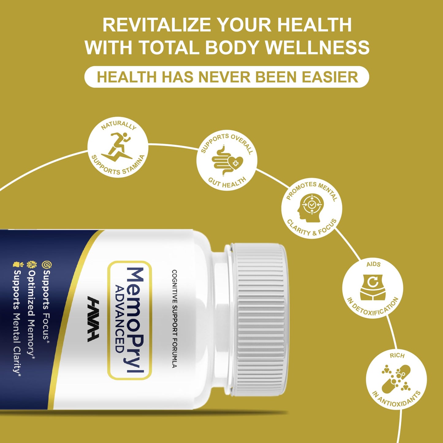 Havah Memopryl Premium Memory & Brain Clarity Pills 120 Capsules