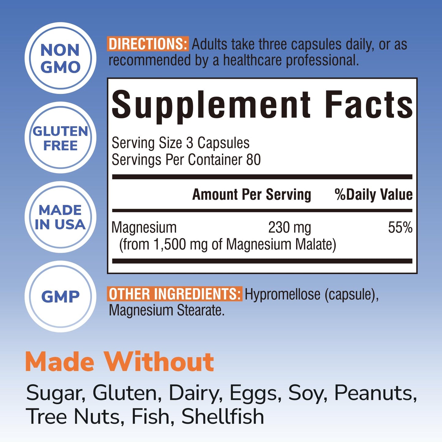 Vitalibre Magnesium Malate 240 Capsules