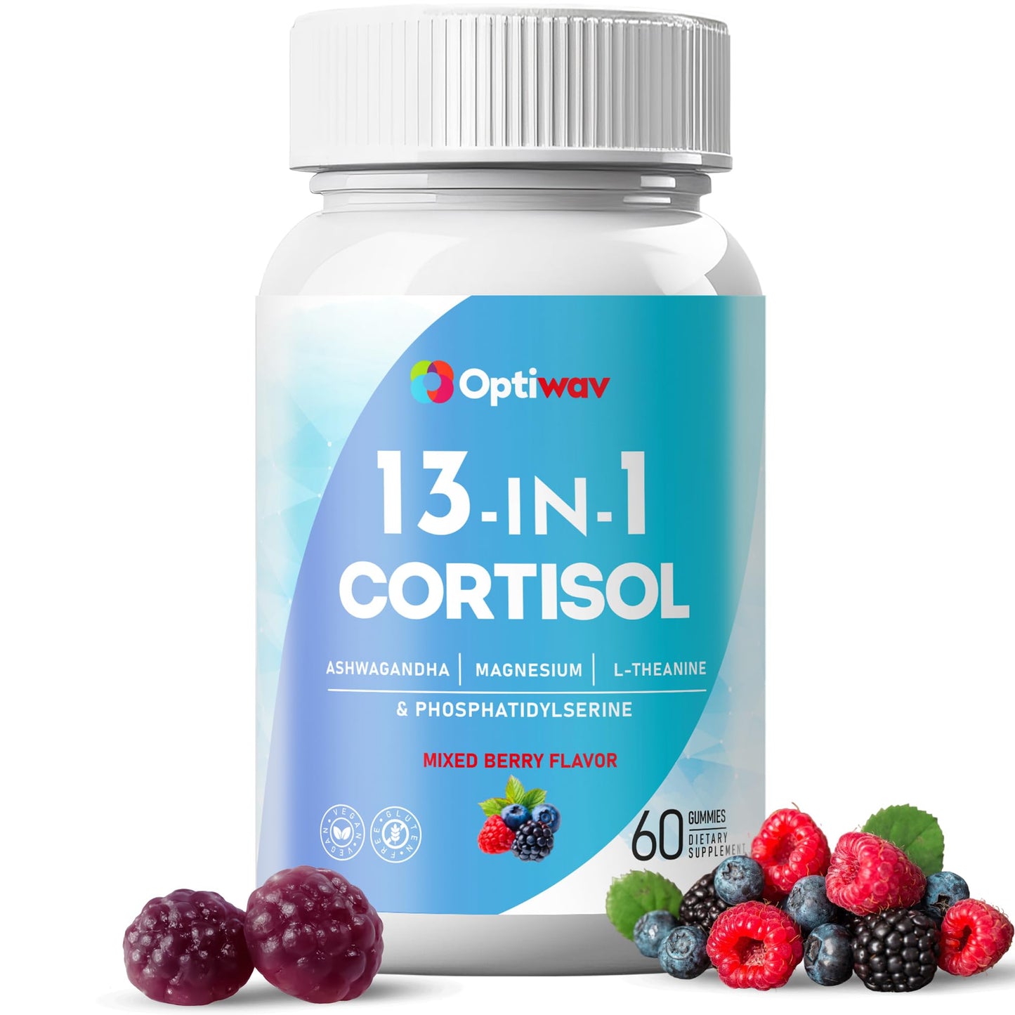 Optiwav Cortisol Reducer Gummies 60 Count