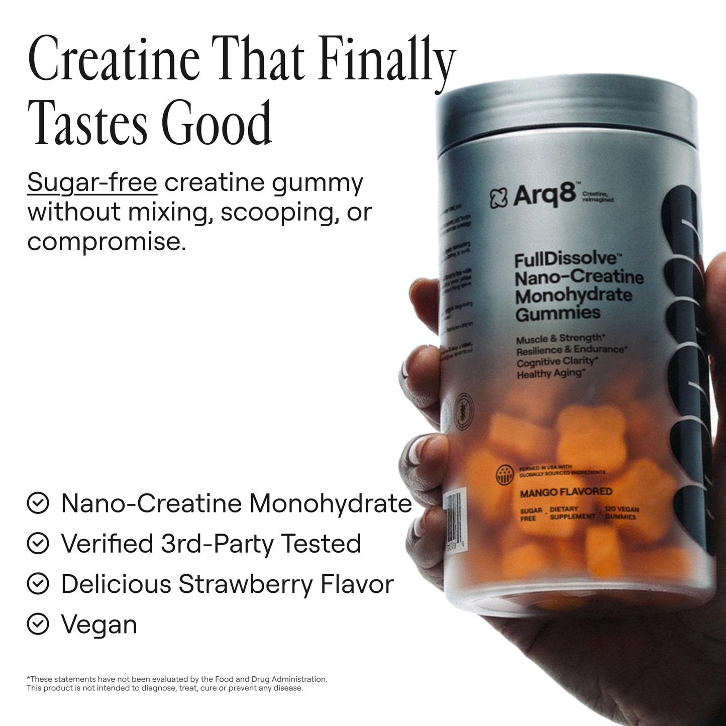 ARQ8 LONGEVITY Creatine Monohydrate Gummies, 120 Gummies