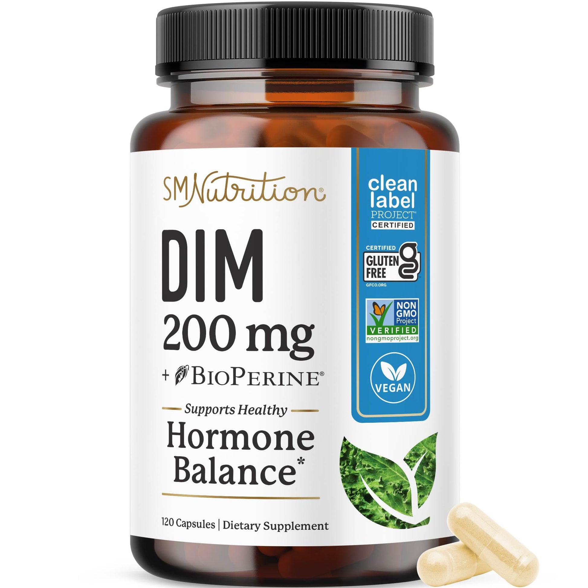 SMNutrition DIM Supplement 200 mg Capsule 120 Count