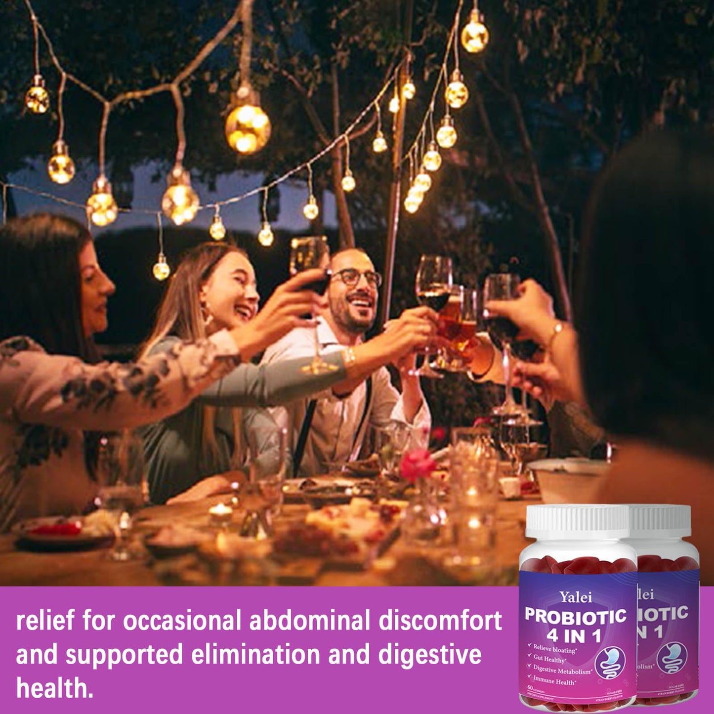 Yalei Probiotic Kombucha Gummies 60 Count