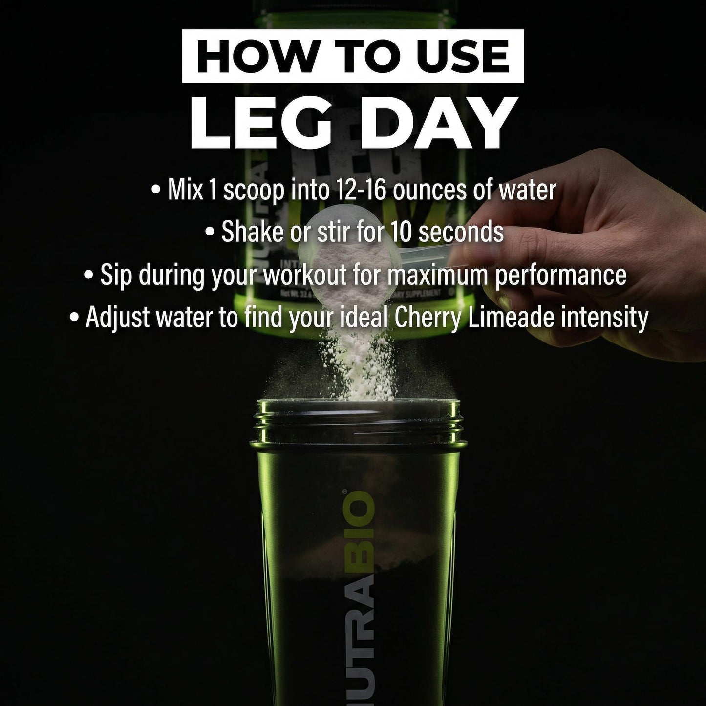 NutraBio Leg Day Intra Workout Powder 33.6 oz