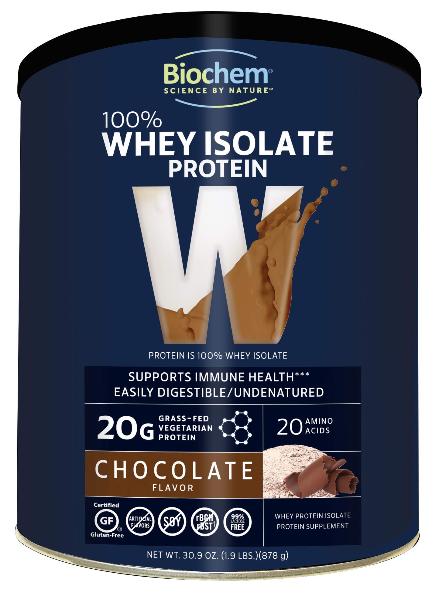 Biochem 100% Whey Isolate Protein Powder, 30.9 oz
