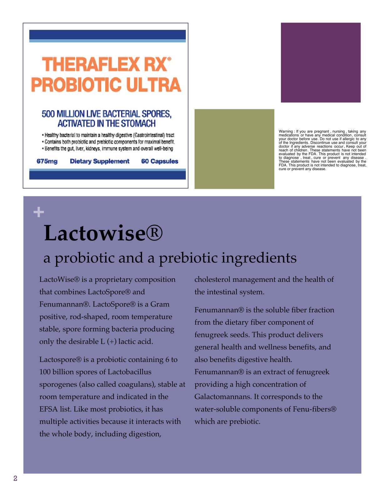 Theraflex RX Probiotic Ultra-Prebiotic/Probiotic Supplement Capsule 60 Count