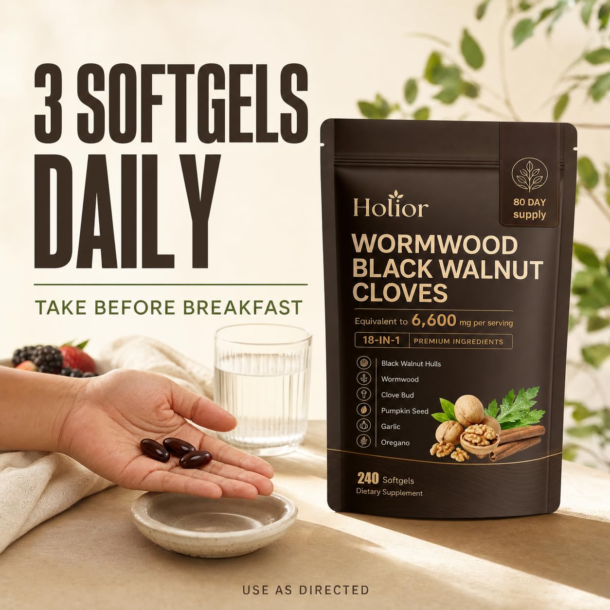 Prspy Wormwood Black Walnut Cloves Softgel 240 Count