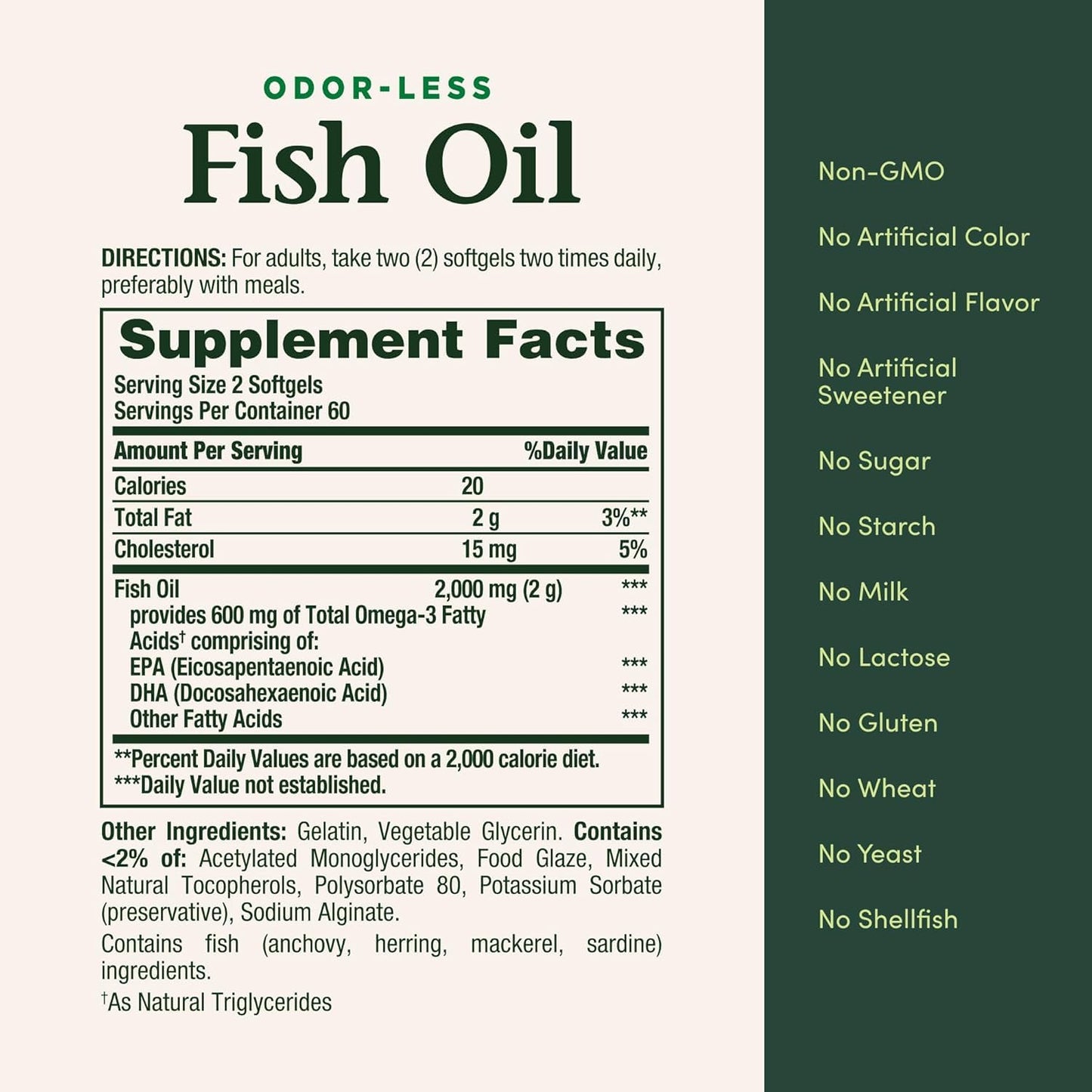 Nature's Bounty Omega-3 Fish Oil 1000 mg Softgels, 240 Count