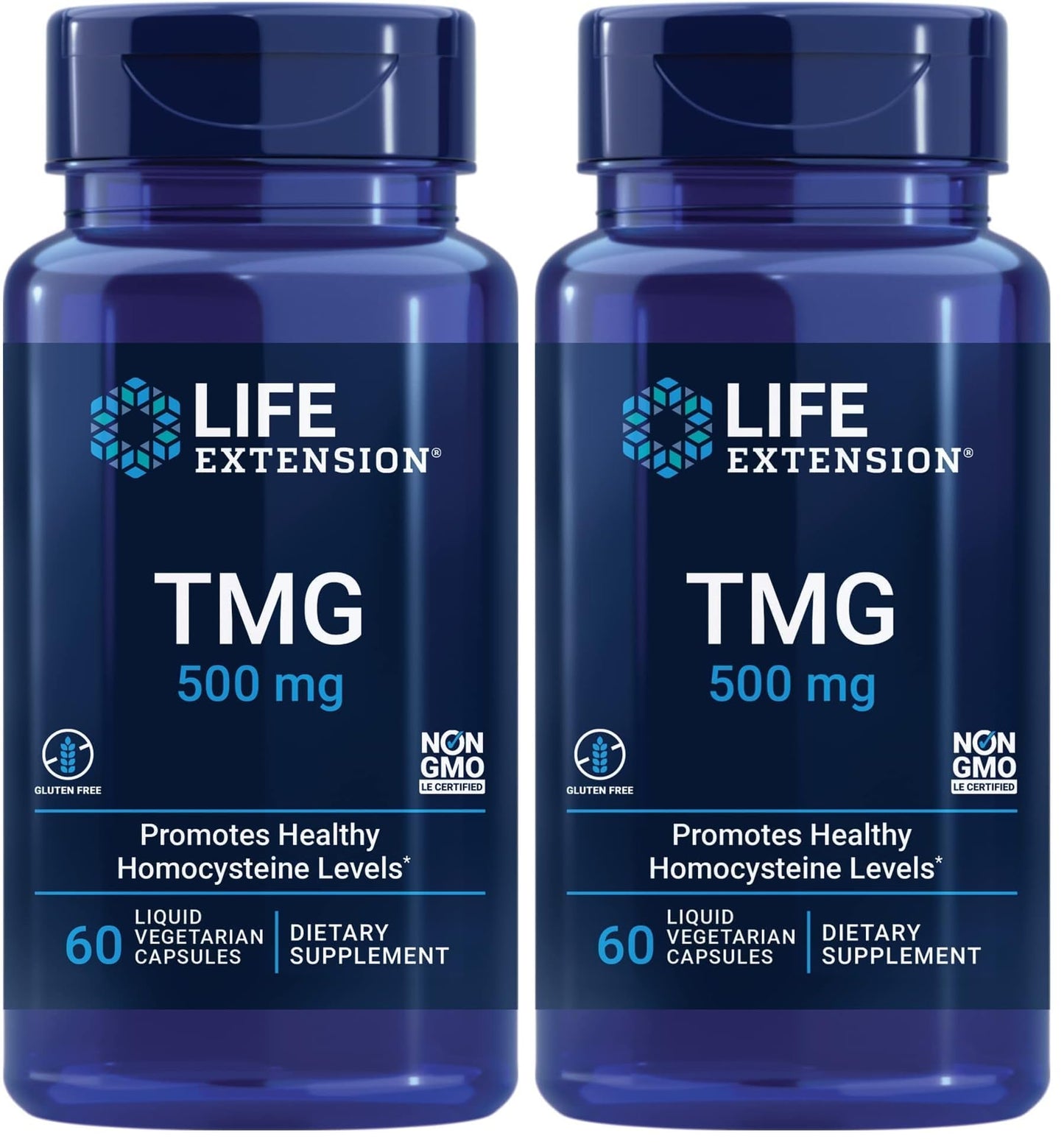 Life Extension TMG 500 mg Trimethylglycine Capsules, 120 Count