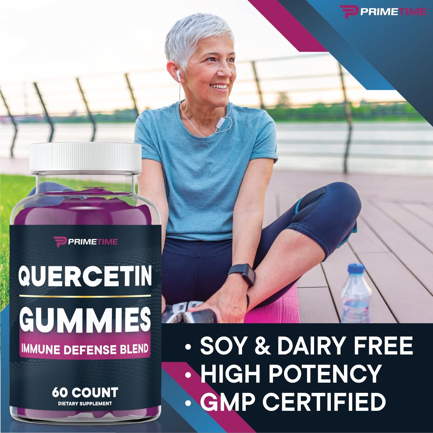 Primetime Sports Quercetin Zinc Vitamin C 1000mg Gummies with Elderberry Flavonoids, 240 Gummies