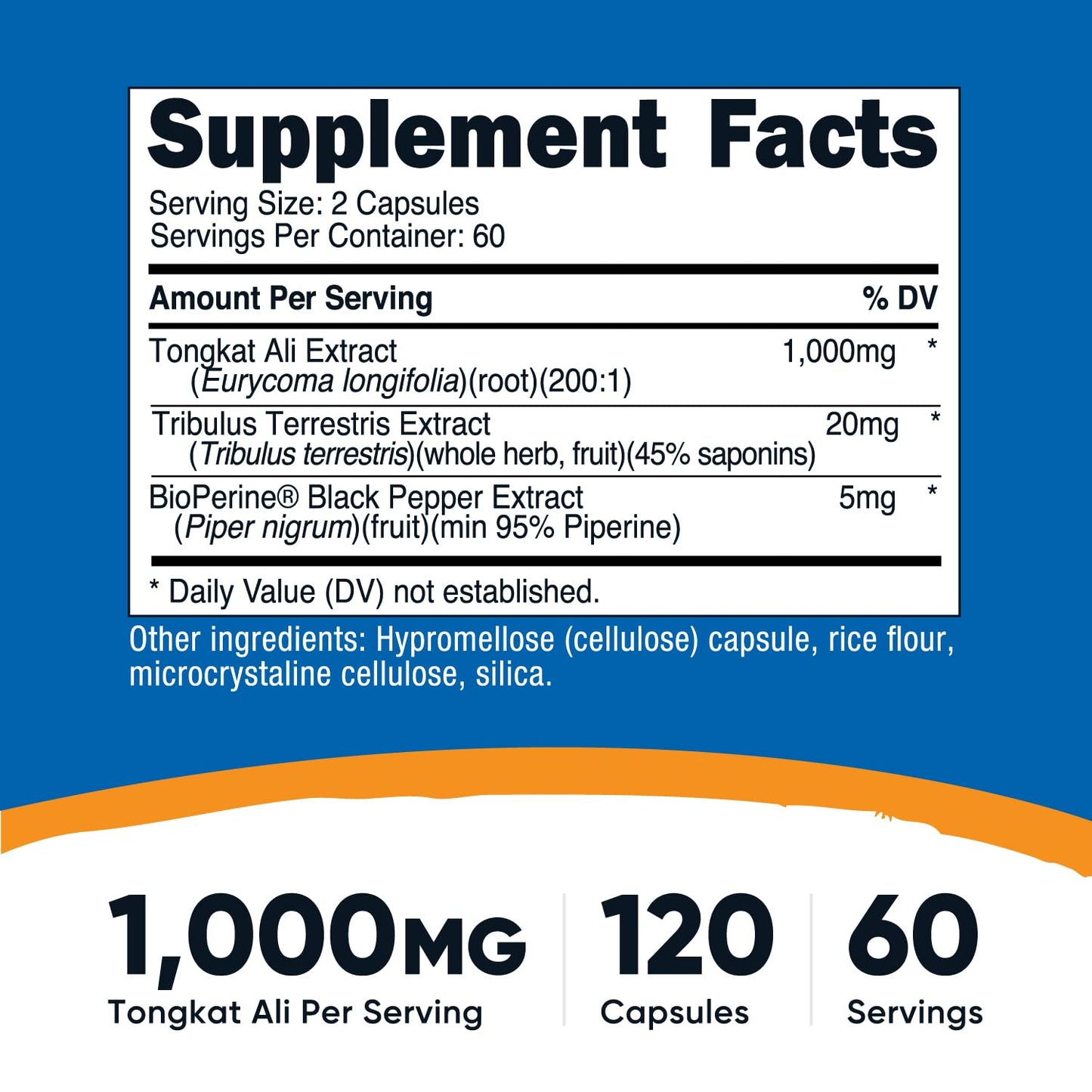 Nutricost Tongkat Ali 1000mg Capsules, 120 Count