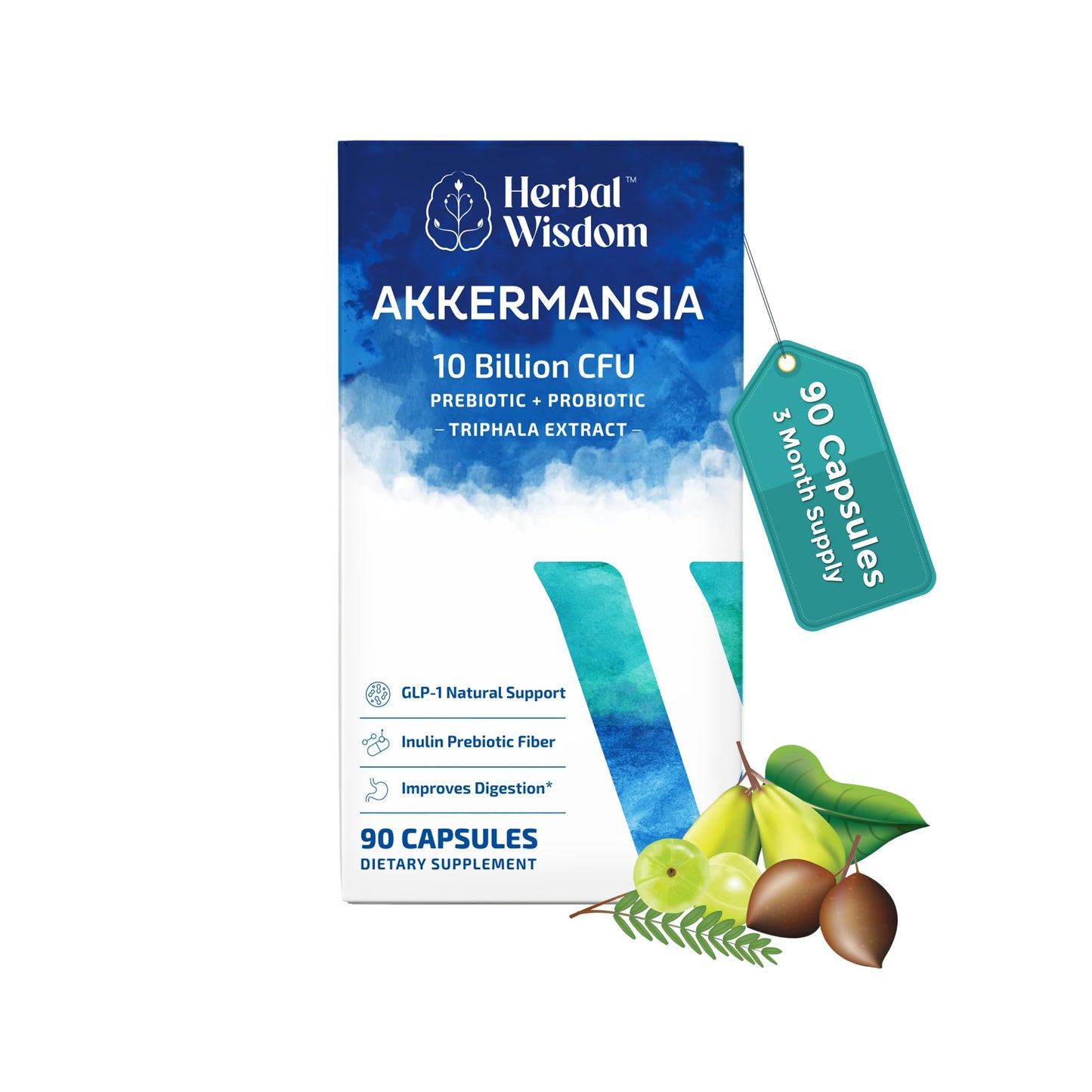 Herbal Wisdom Akkermansia Probiotic 10 Billion CFU Capsule 90 Count