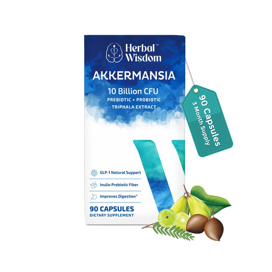 Herbal Wisdom Akkermansia Probiotic 10 Billion CFU Capsule 90 Count