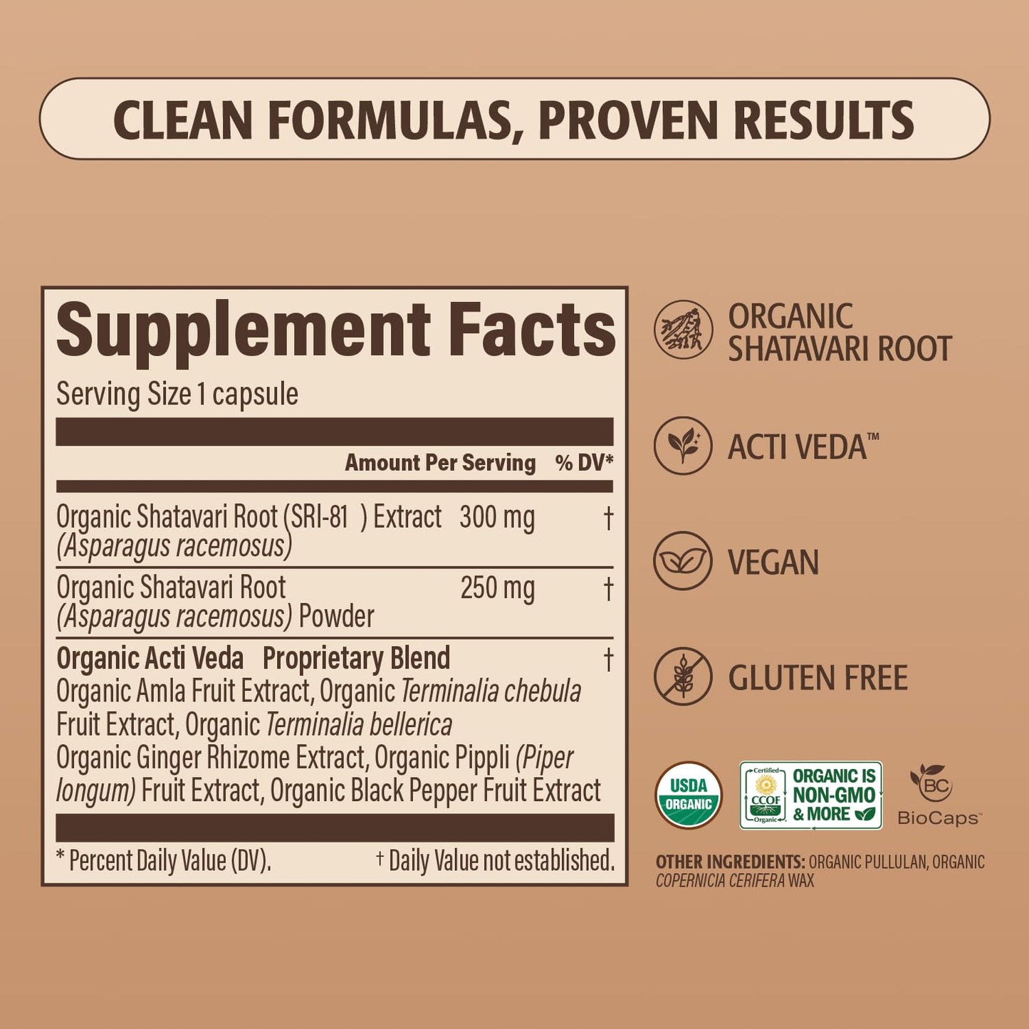 Elevate Organic SRI-81 Shatavari Vegan Capsules for Women, Asparagus racemosus Root Extract with Acti Veda, 30 Count