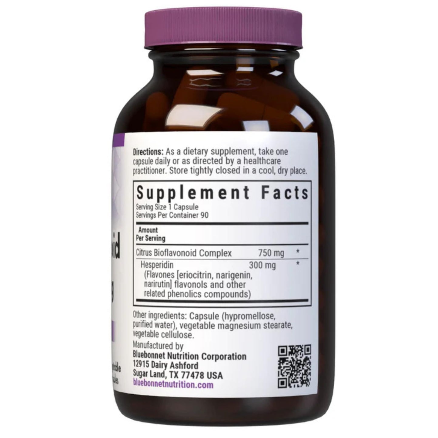 BlueBonnet Citrus Bioflavonoid Complex 750 mg Immune System Support - Hesperidin Citrus Bioflavonoids from Oranges Lemons Grapefruit & Limes, Non-GMO, Vegan, Gluten-Free, 90 Veggie Capsules