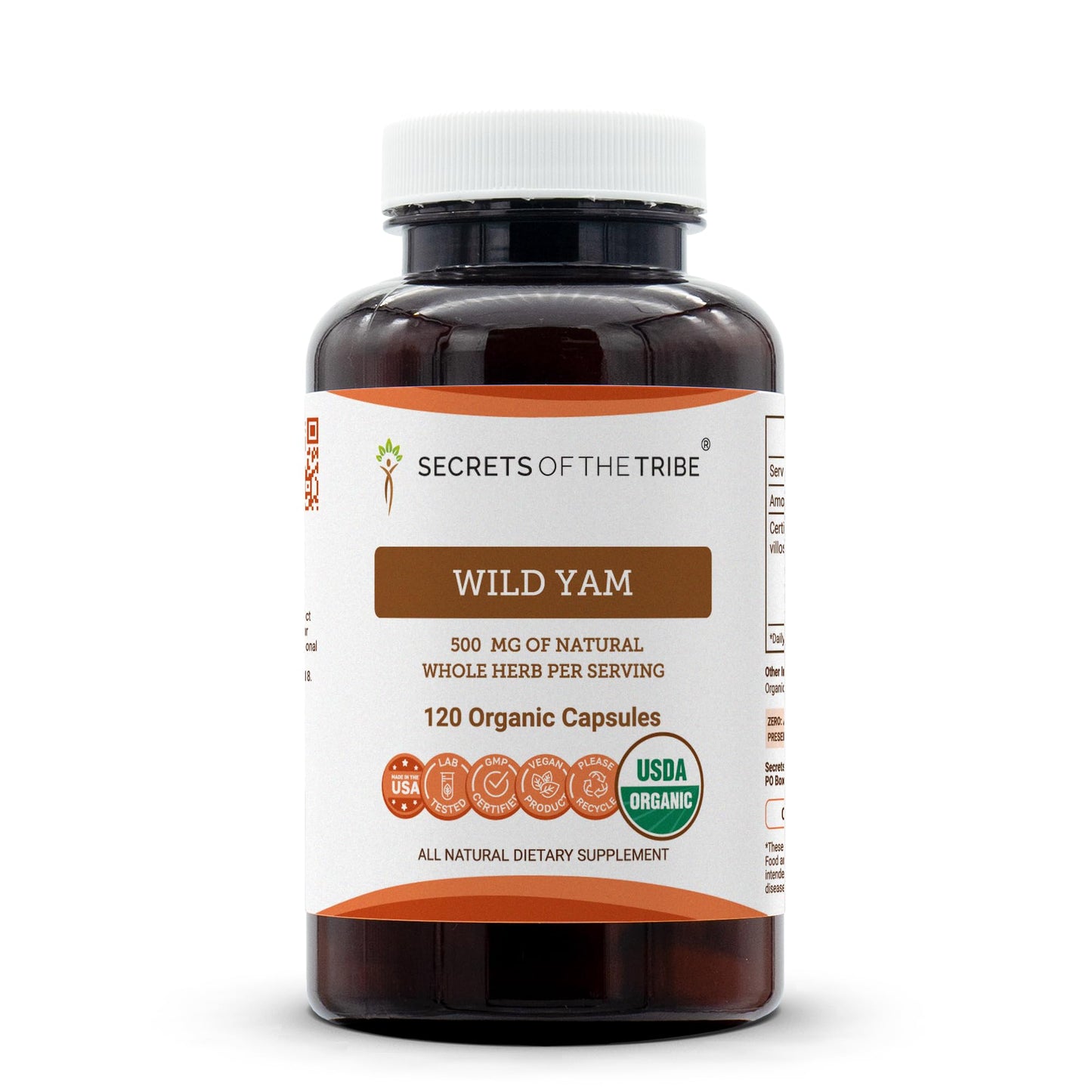 Secrets of the Tribe Wild Yam Capsules 120 Count