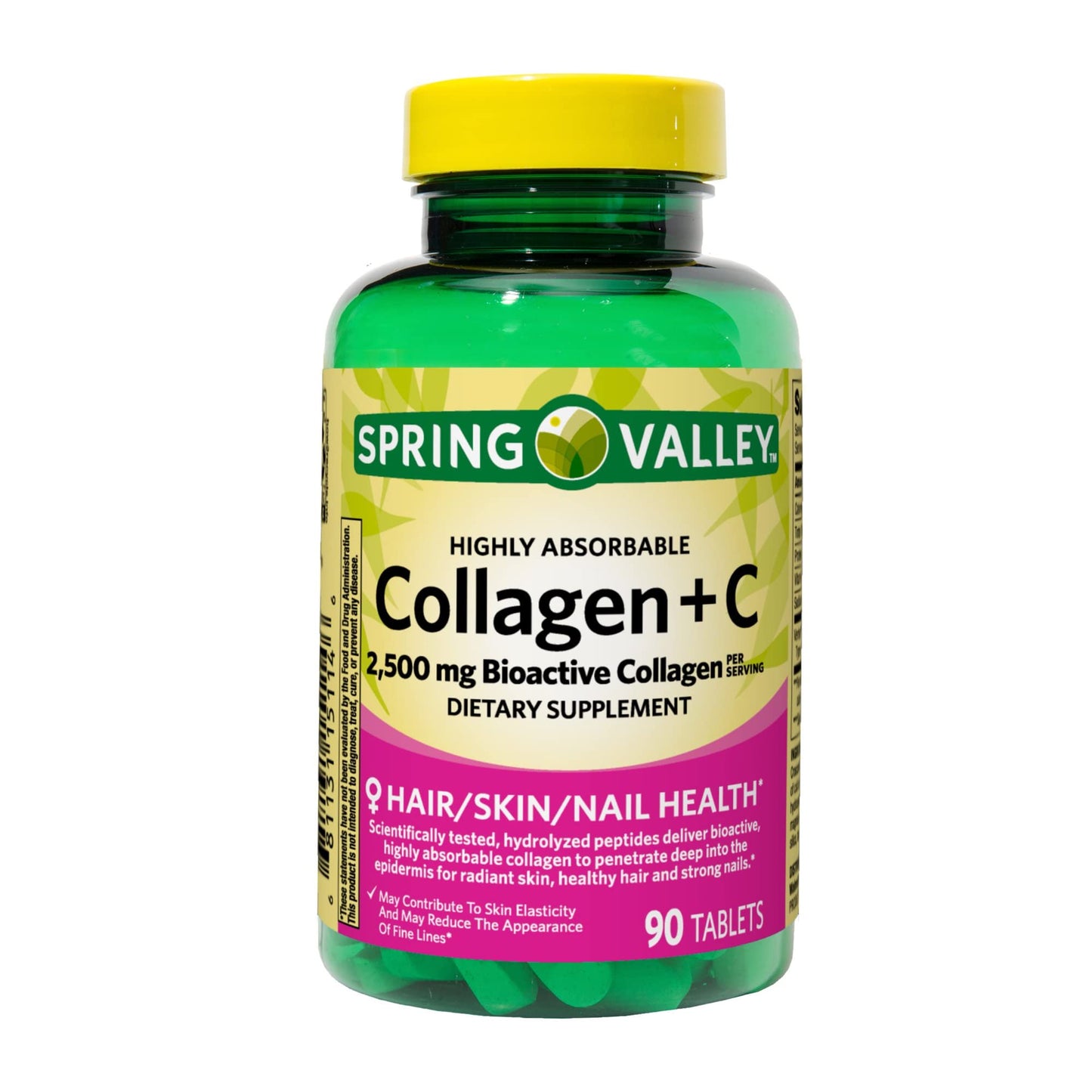 LUAL Collagen + C Tablets for Hair/Skin/Nail Health, 90 Tablets