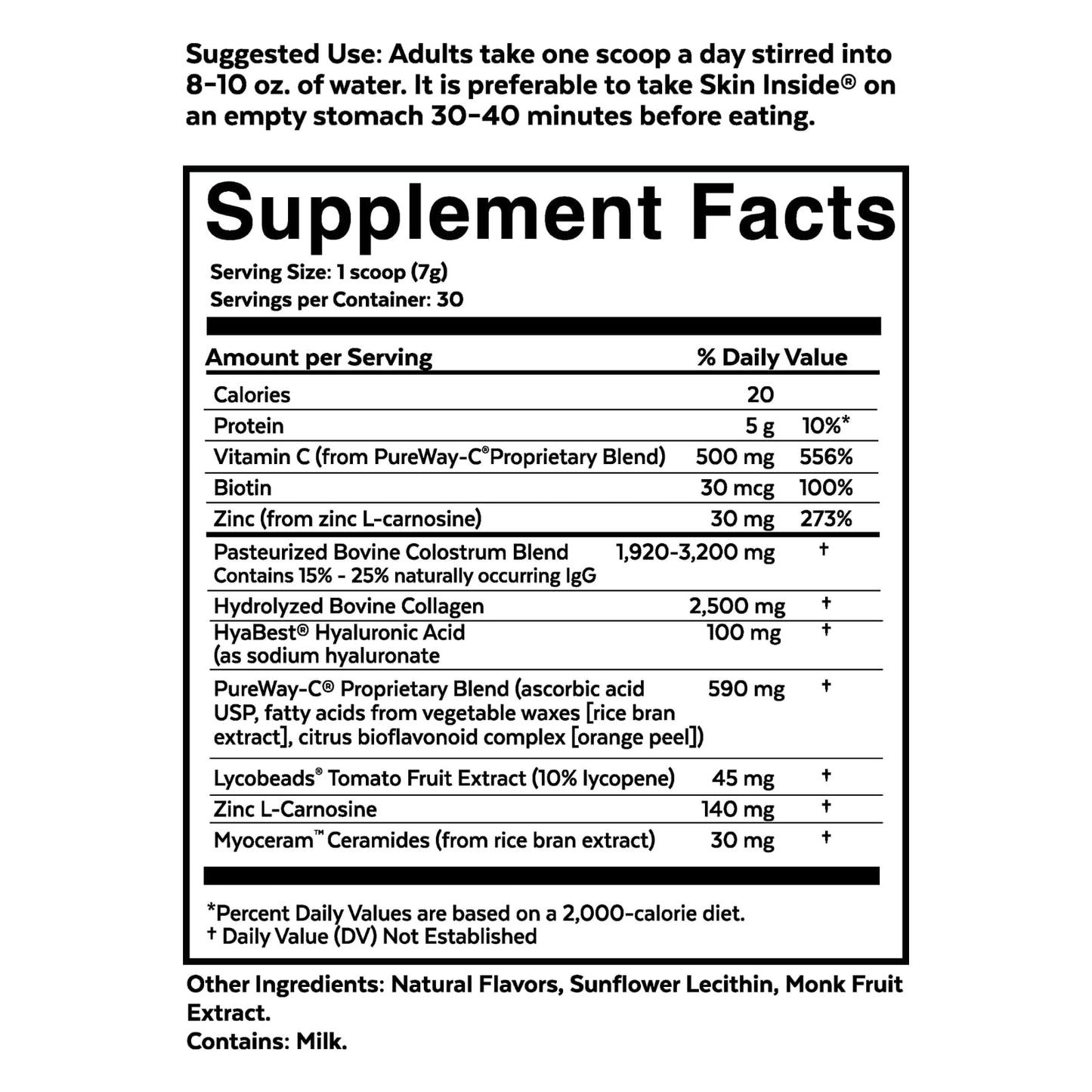 Colostrum-LD Skin Inside Collagen Nutritional Supplement Powder 7.4 oz
