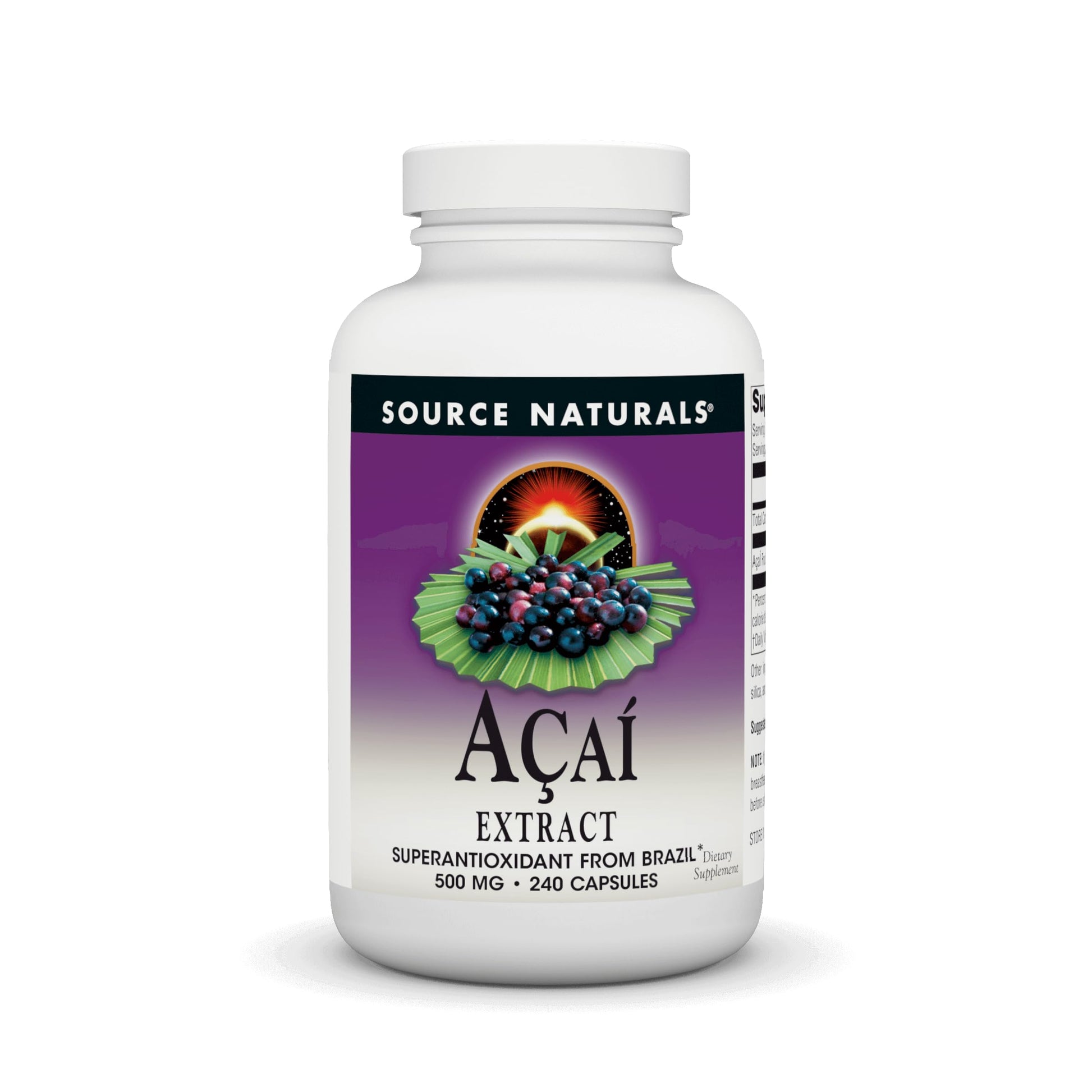 Source Naturals Acai Extract, Superantioxidant from Brazil 240 Vegetarian Capsules