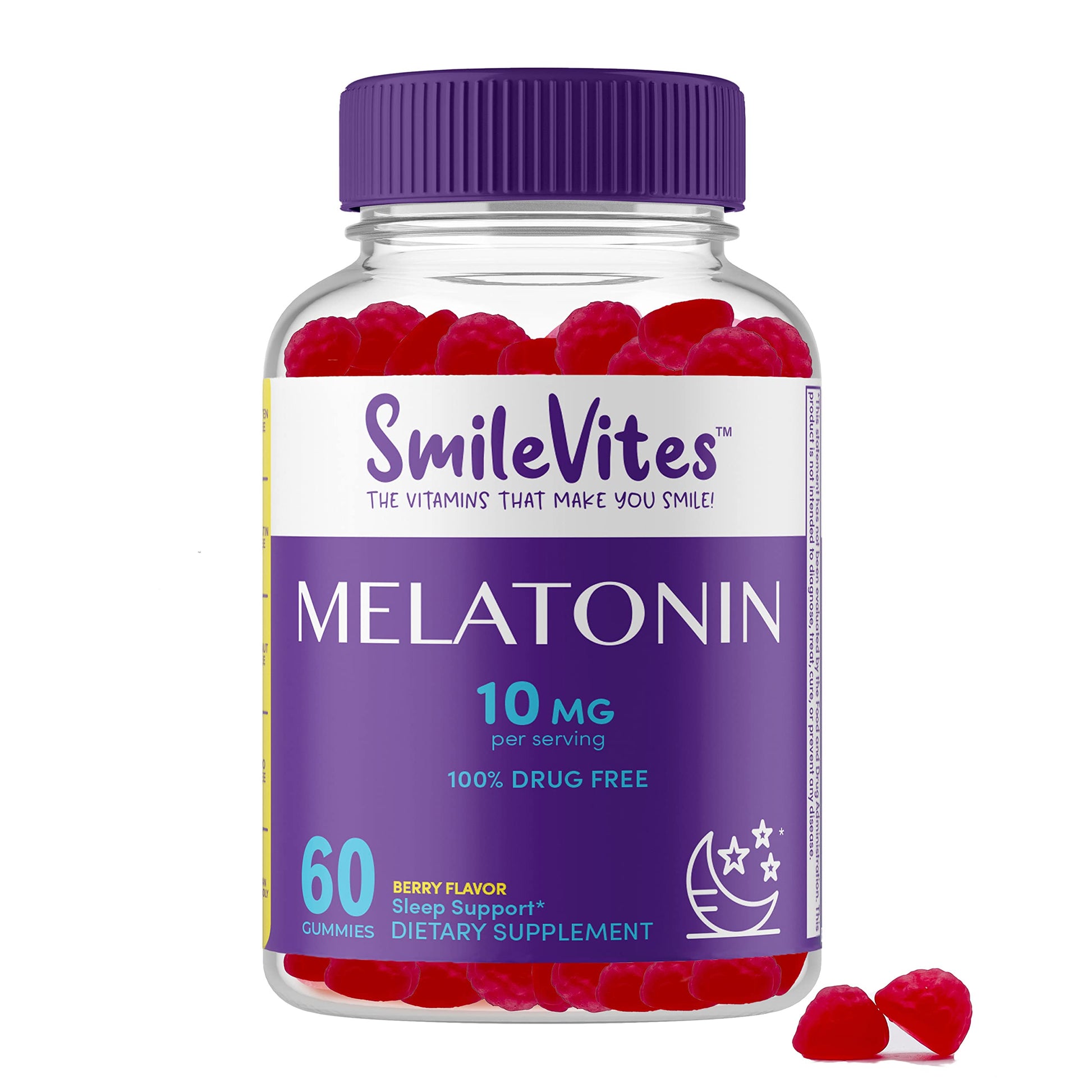 SmileVites Melatonin Gummies 10mg, 60 Count