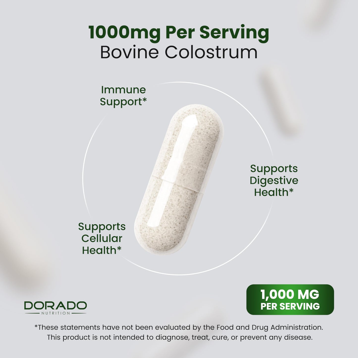 Dorado Nutrition Colostrum Supplement, 120 Capsules