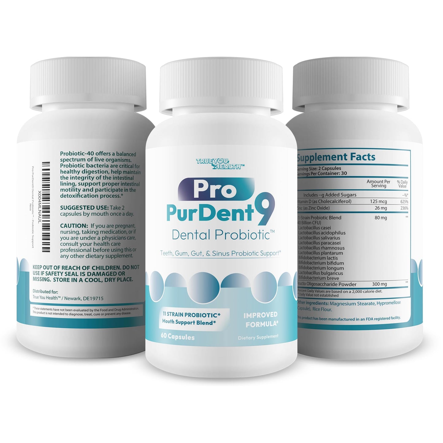 True You Health Pro PurDent9 Dental Probiotic Capsule, 60 Count