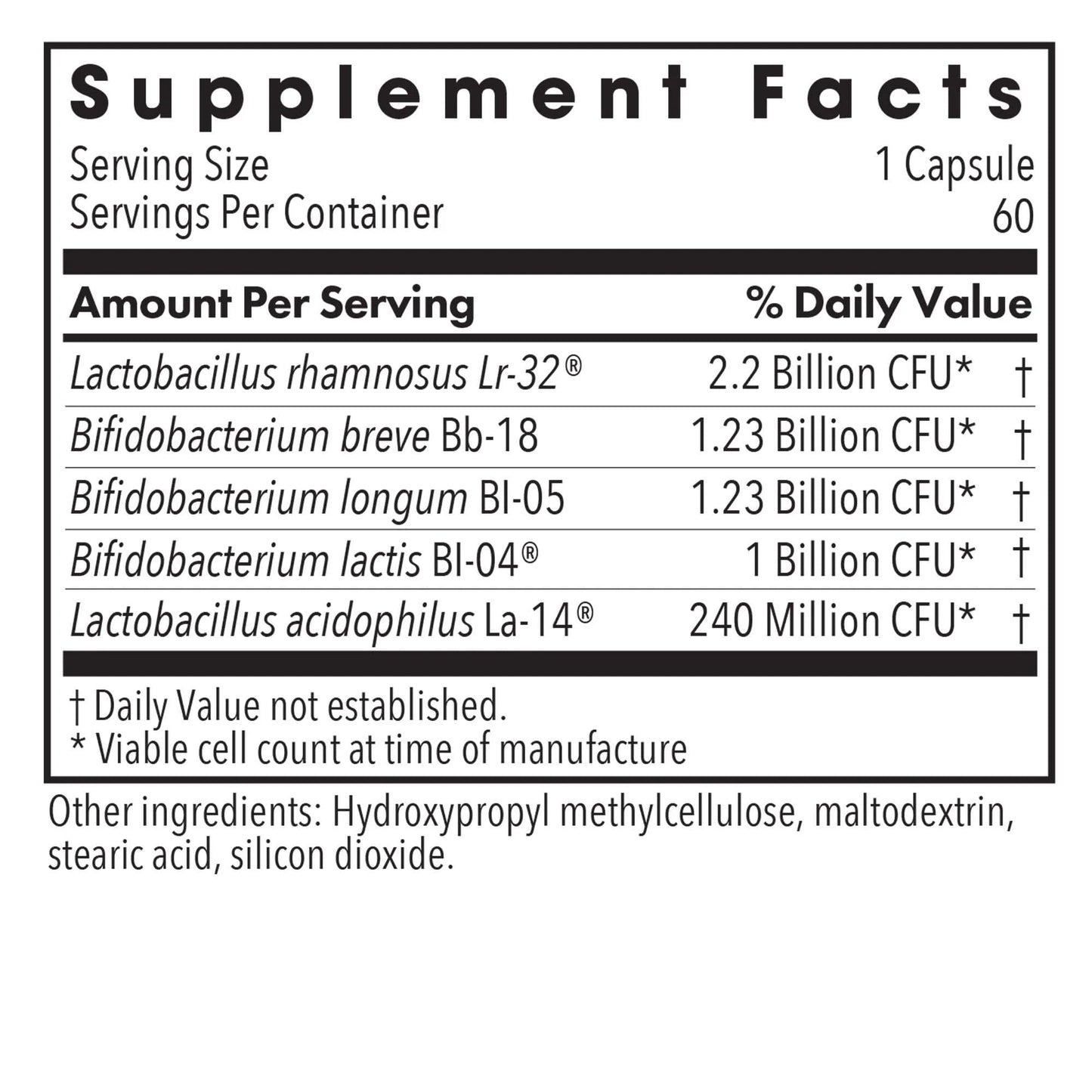 Allergy Research Group BifidoBiotics with LactoSpore Capsule, 60 Count