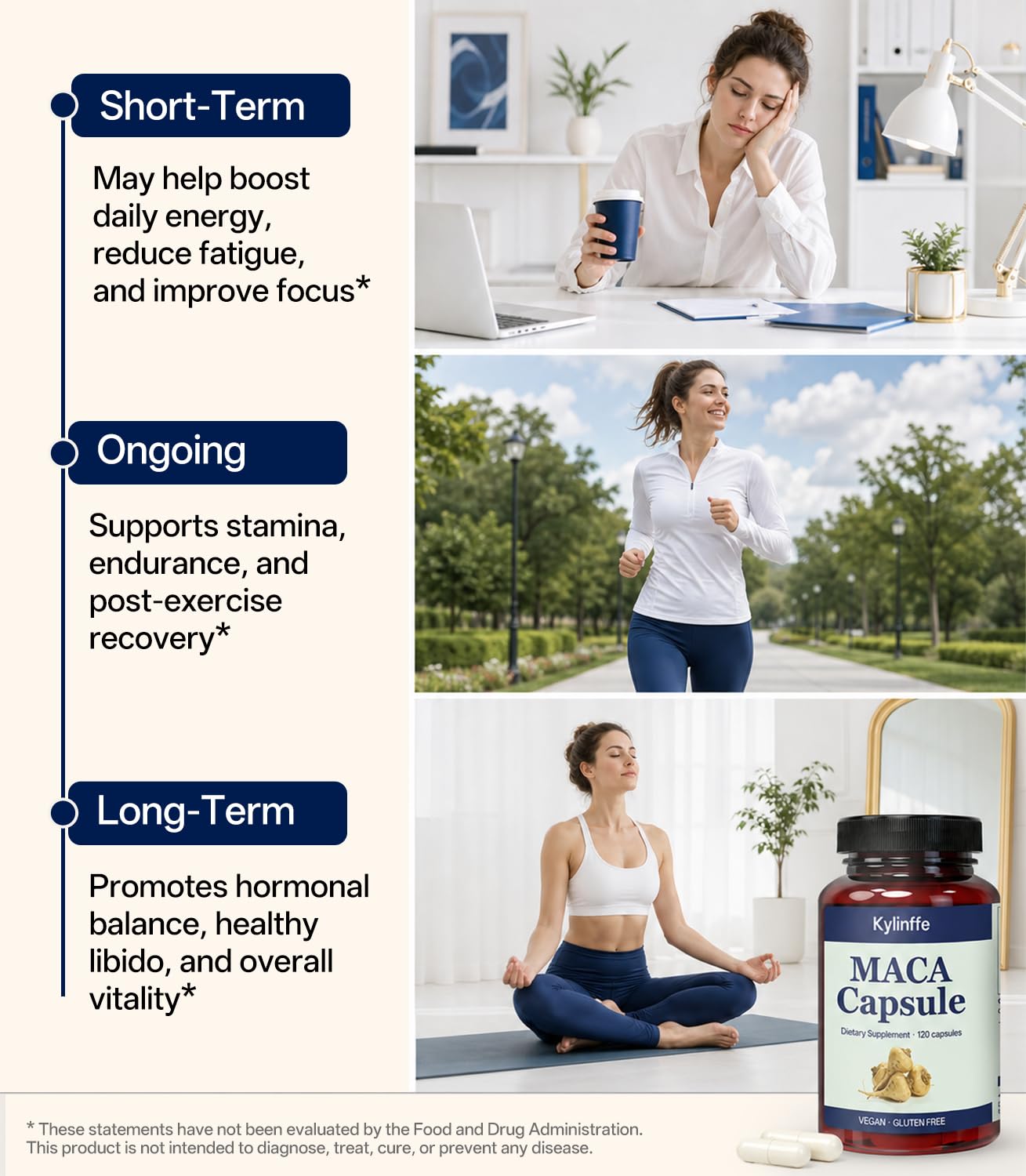 Oopeatol Maca Root Capsule 1500mg Triple Blend with Black Pepper Extract, 120 Capsules, Non-GMO, Vegan, Gluten-Free