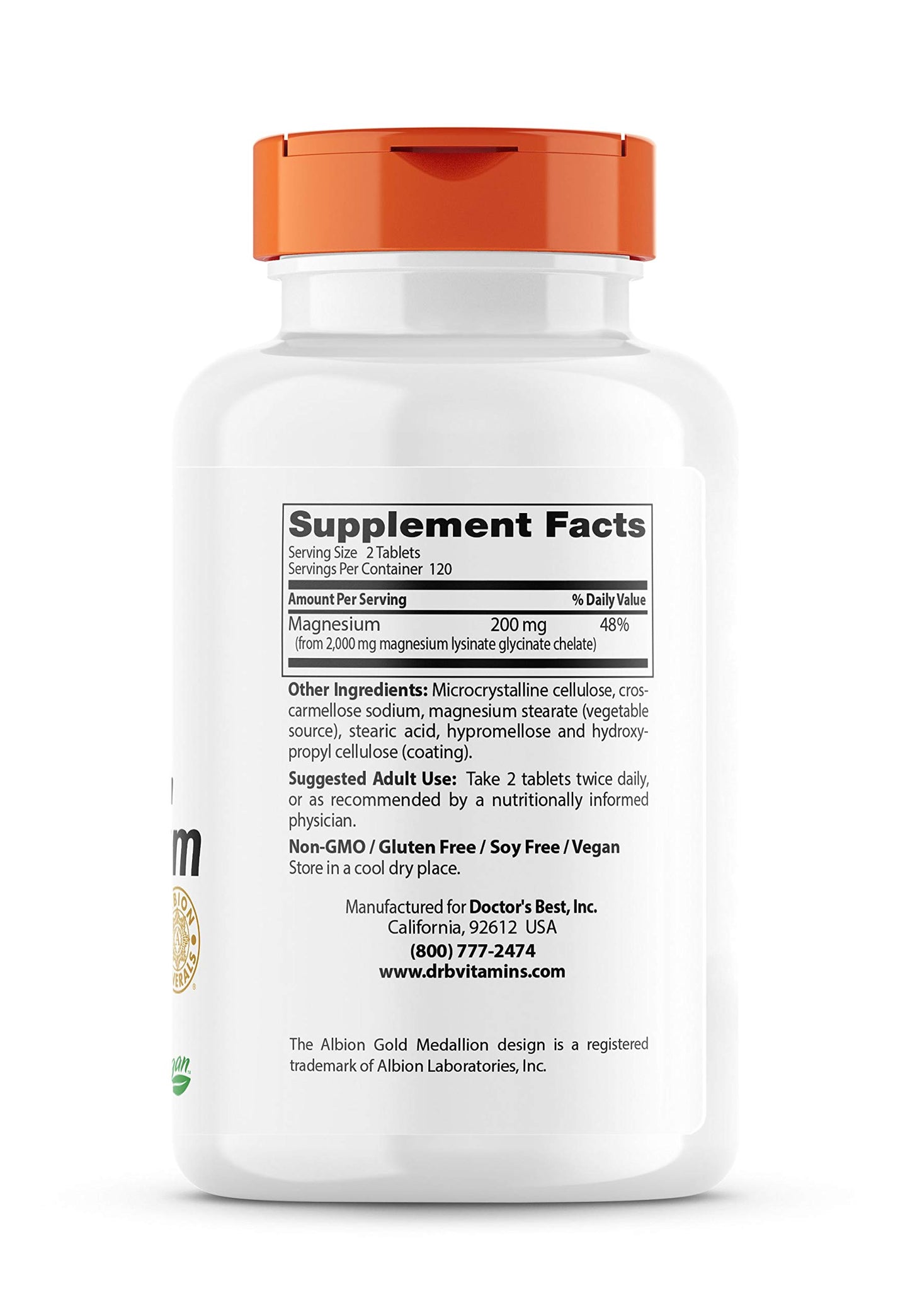 Doctor's Best High Absorption Magnesium Tablets 240 Count
