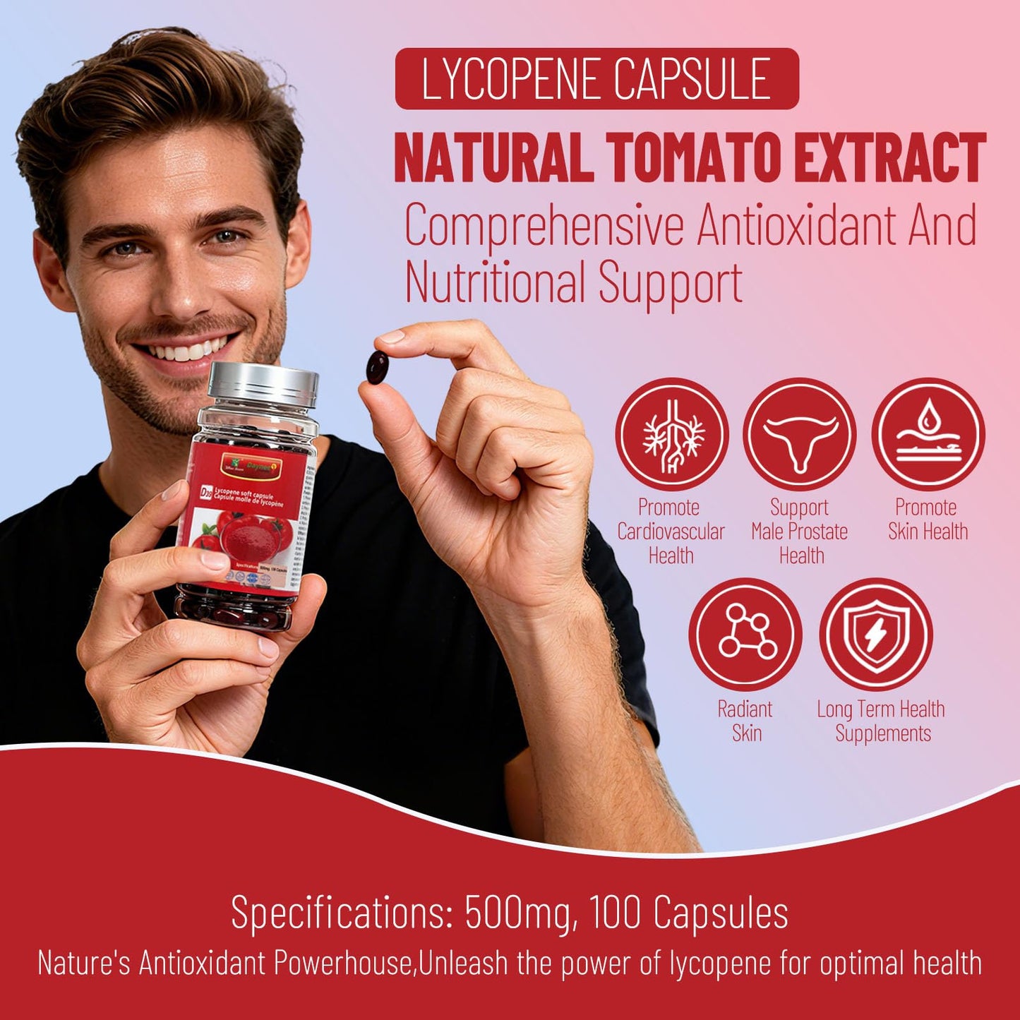 Wins Town Lycopene Softgels 500mg, 100 Softgels