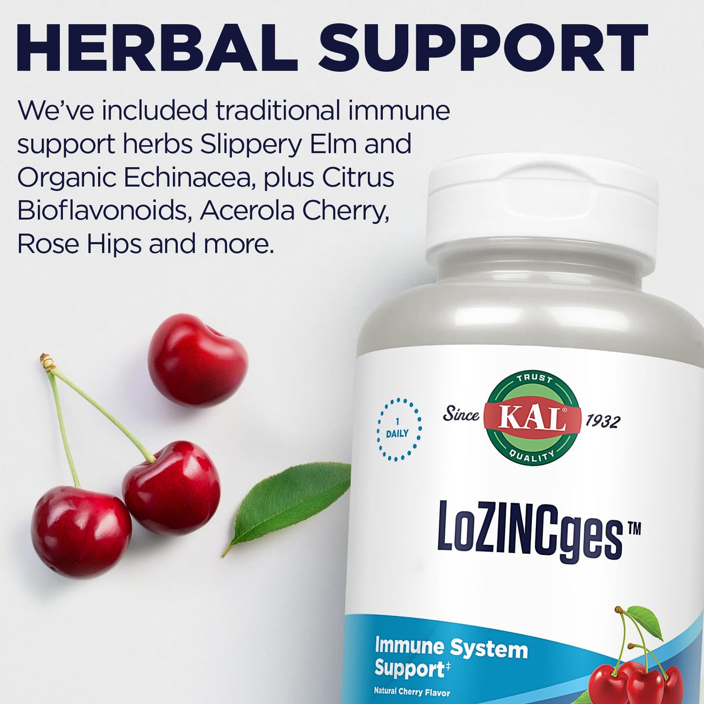 KAL Zinc Lozenges Cherry 13 mg, 75 Count