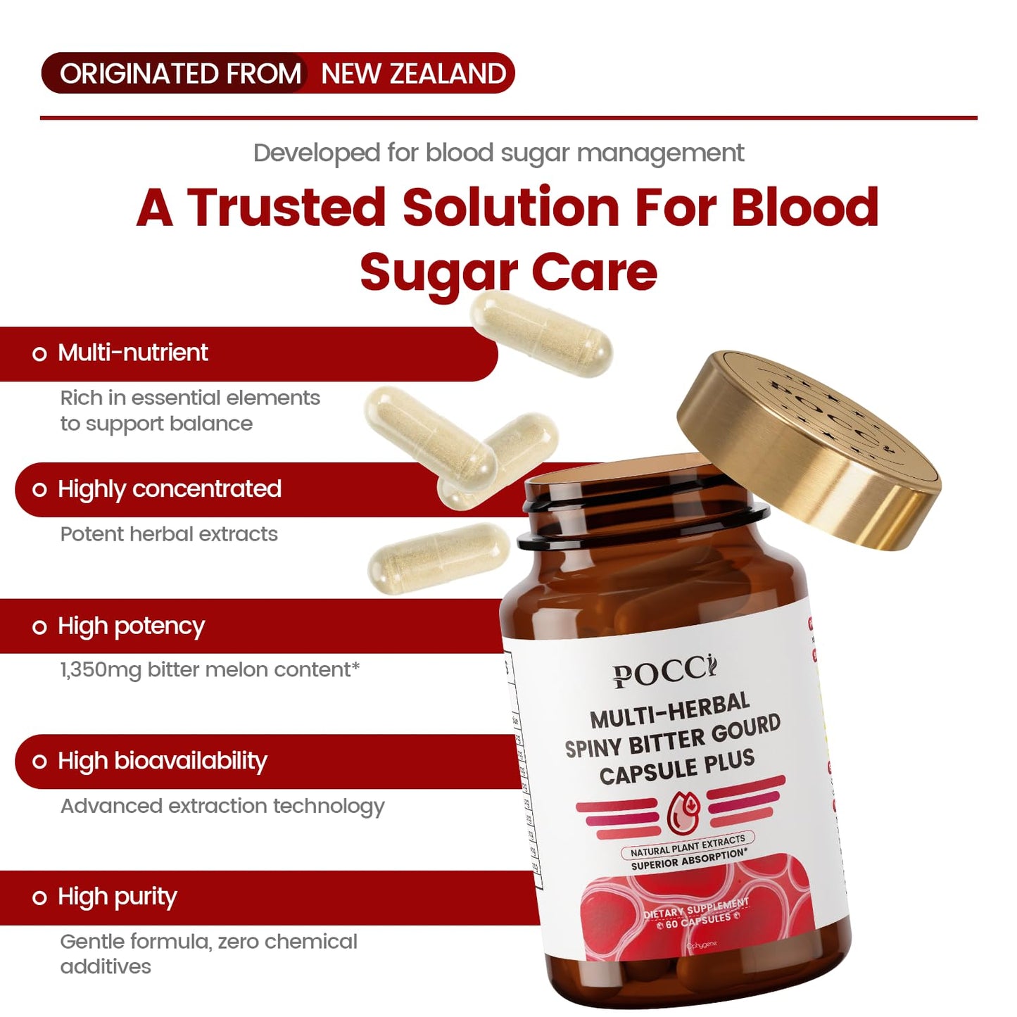Pocci Multi-Herbal Spiny Bitter Gourd Capsule Plus 60 Capsules