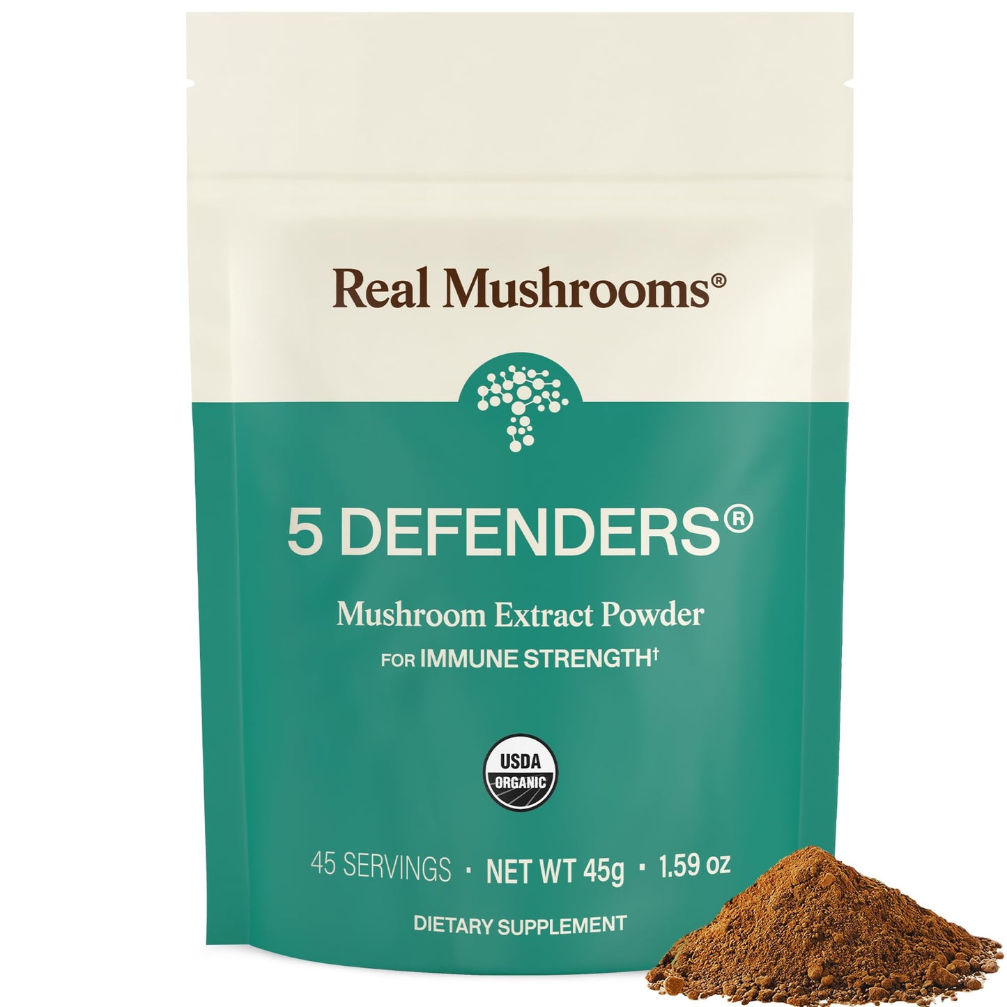 Real Mushrooms 5 Defenders Mushroom Complex Powder 1.58 Ounce