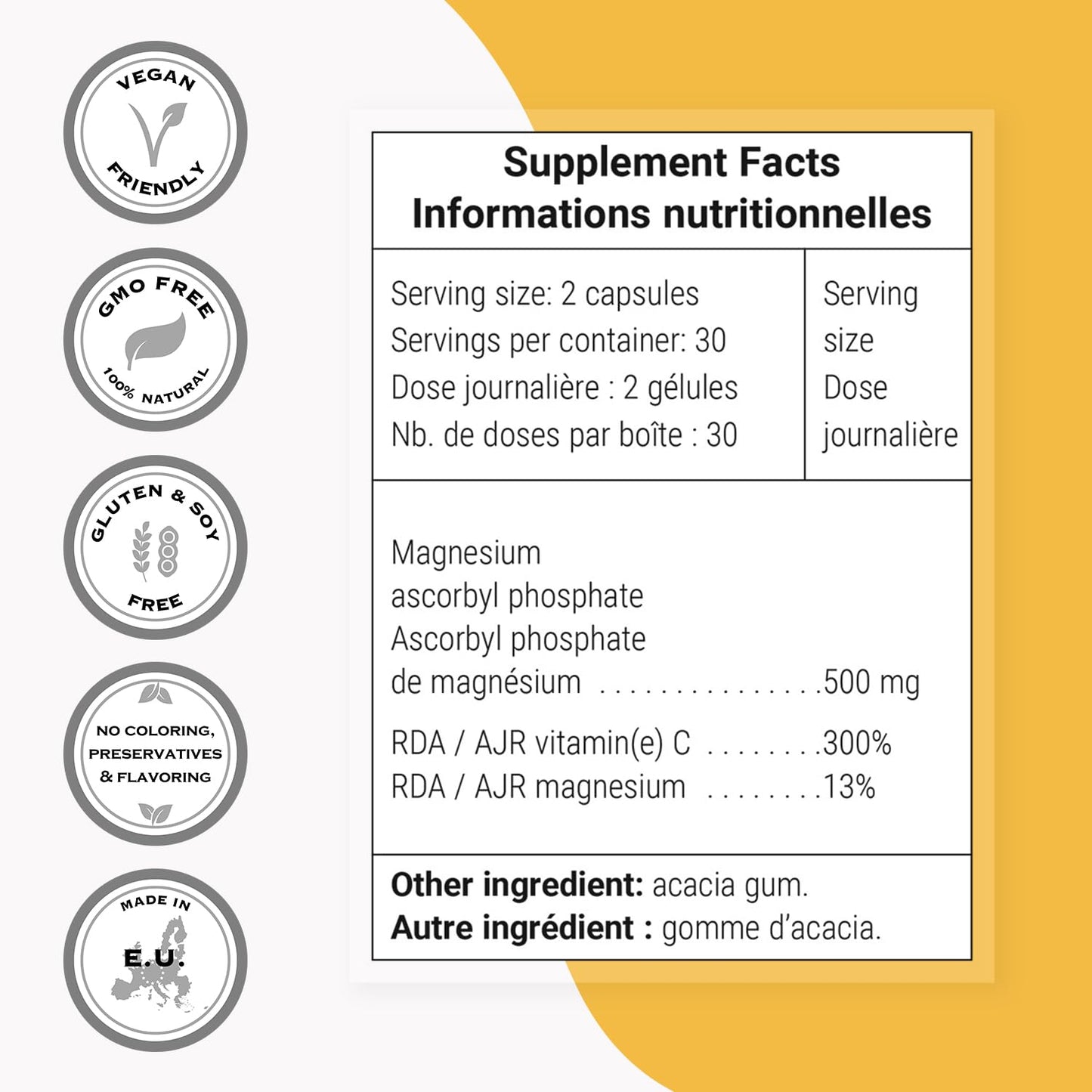 Supersmart Asc2P Vitamin C 500mg per Day Capsule, 60 Vegetarian Capsules