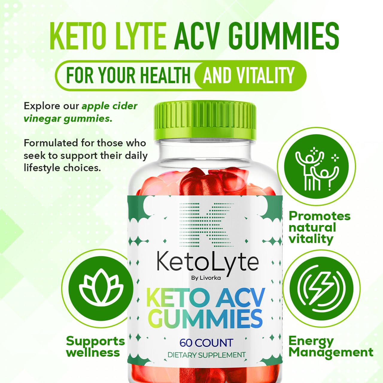 LIVORKA KetoLyte ACV Gummies Advanced Formula, 120 Gummies