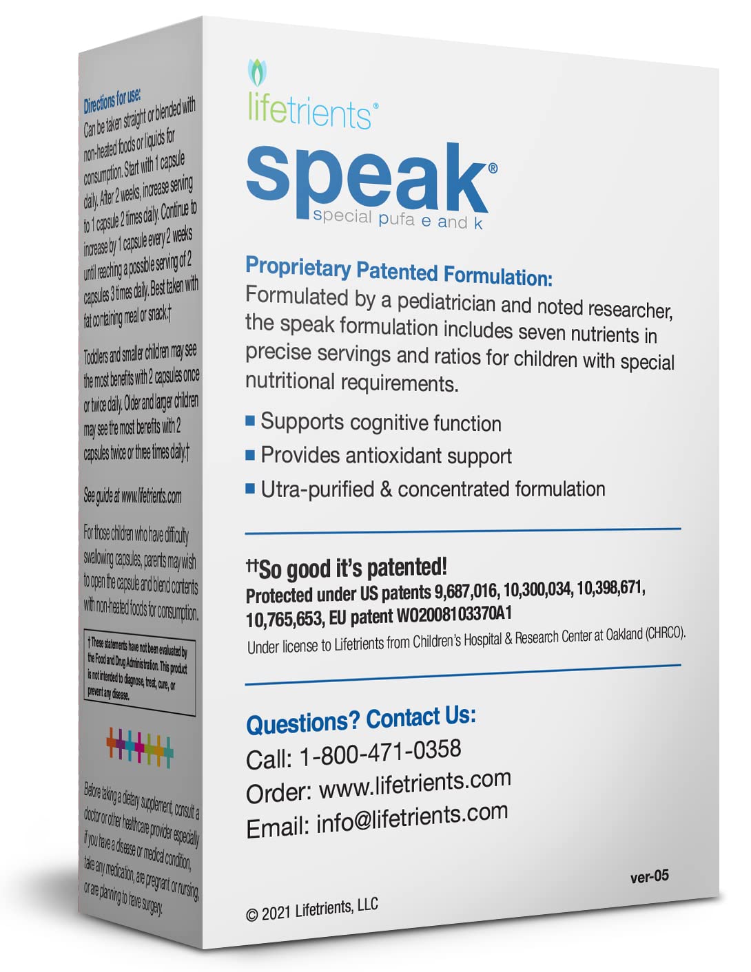 Lifetrients Speak Kids Omega-3 with GLA, Vitamins E & K Softgels 60