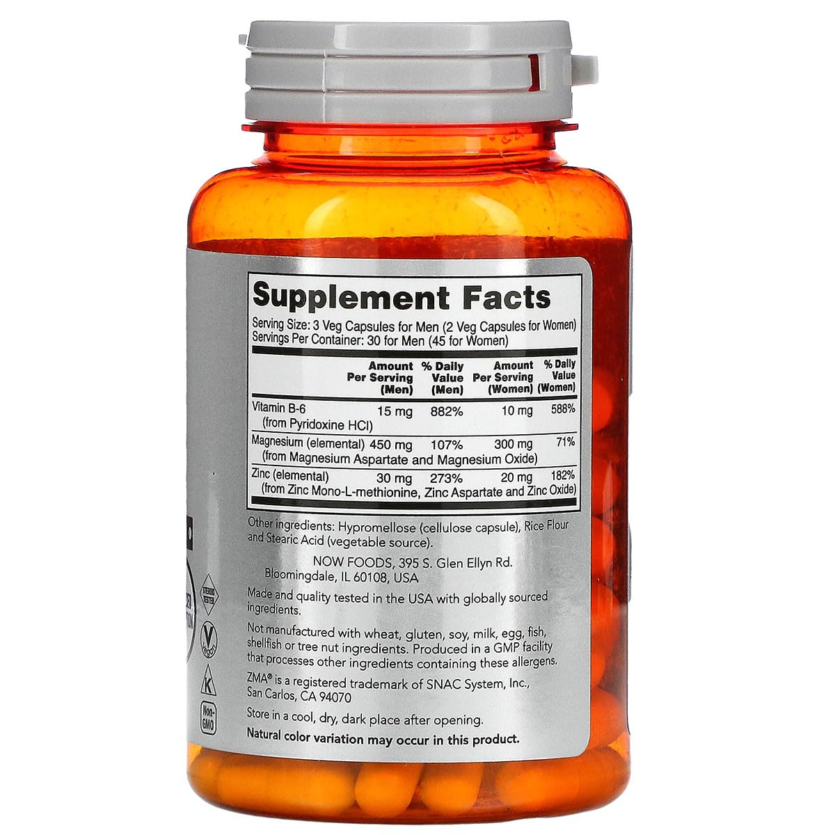 NOW Foods ZMA Sports Recovery Capsules 90