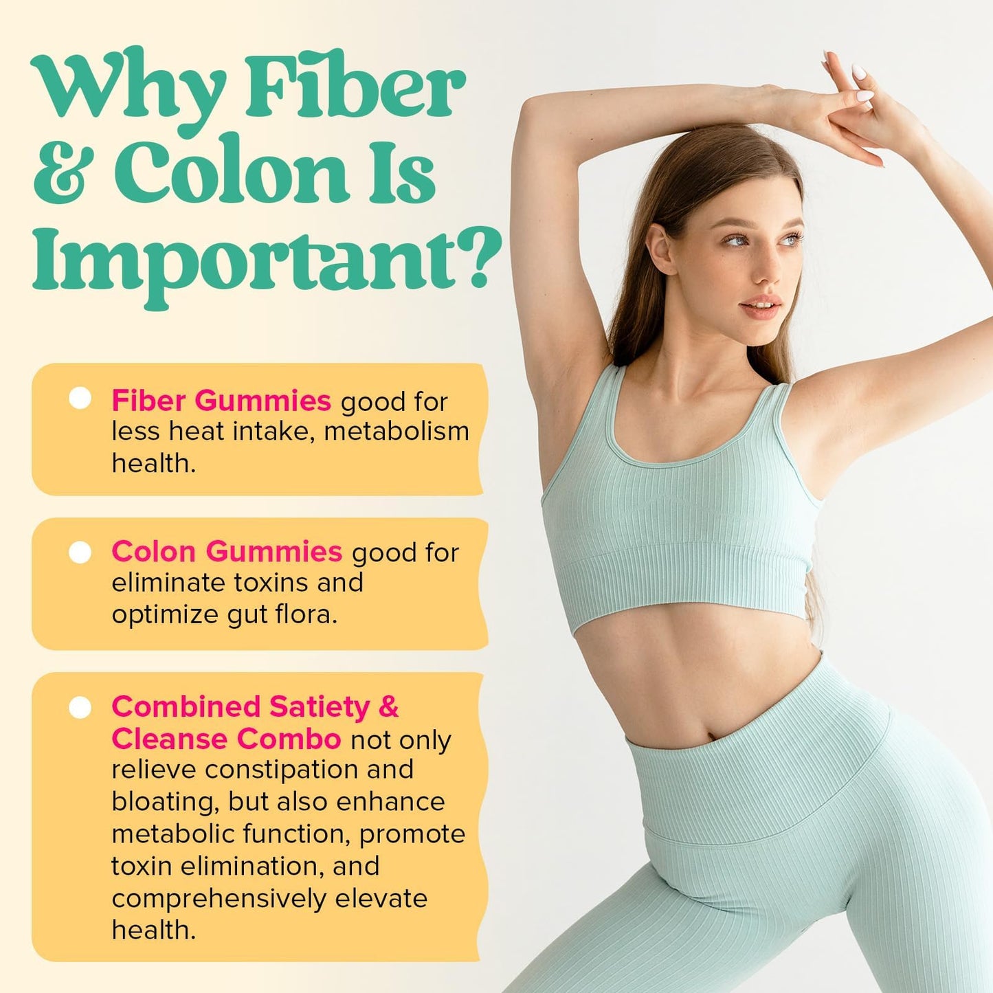 Yusnkioin Fiber Gummies & Colon Gentle Cleanse Gummy 180