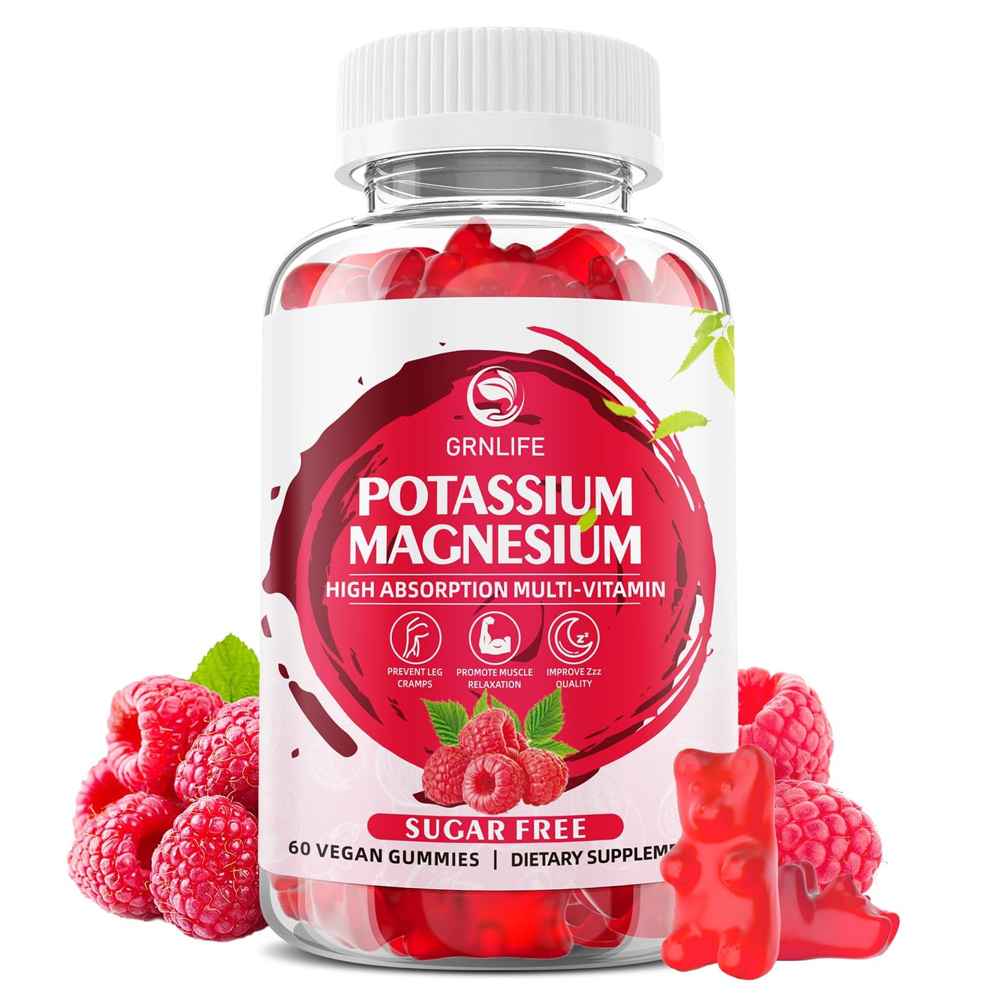 GrnLife Potassium Magnesium Supplement Gummies, 60 Count