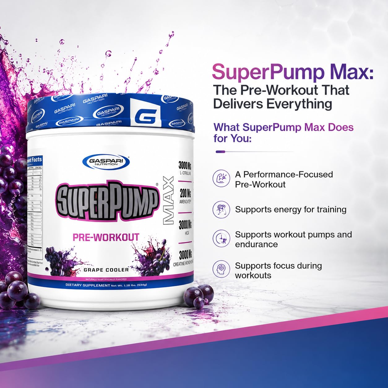 Gaspari Nutrition SuperPump MAX Pre Workout Powder 18.24