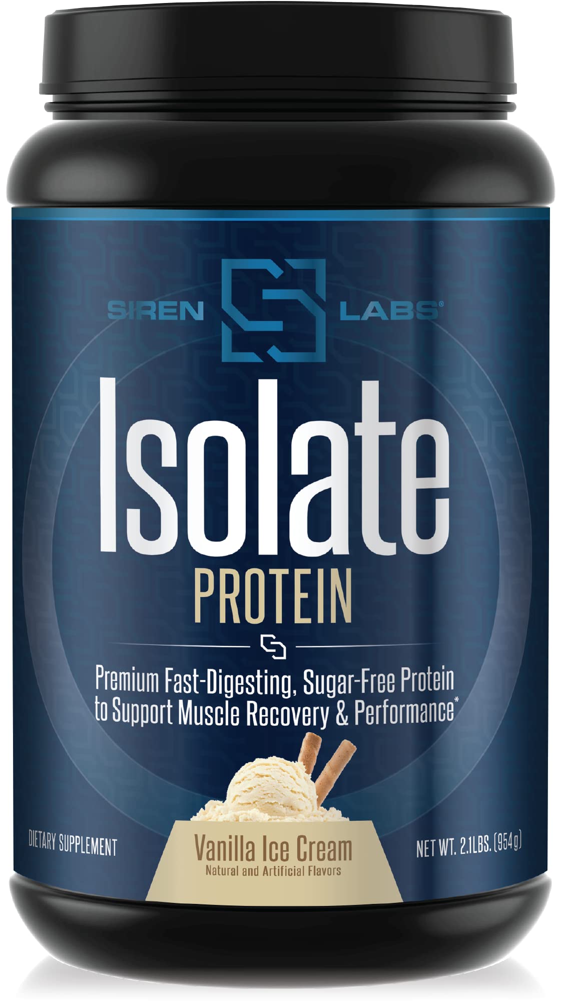 SIRENLABS Isolate Premium Whey Protein Powder Keto Isolate and Hydrolysate with Amino Acids Including Glutamine for Lean Muscle Growth and Recovery - Vanilla Ice Cream, 2 lb