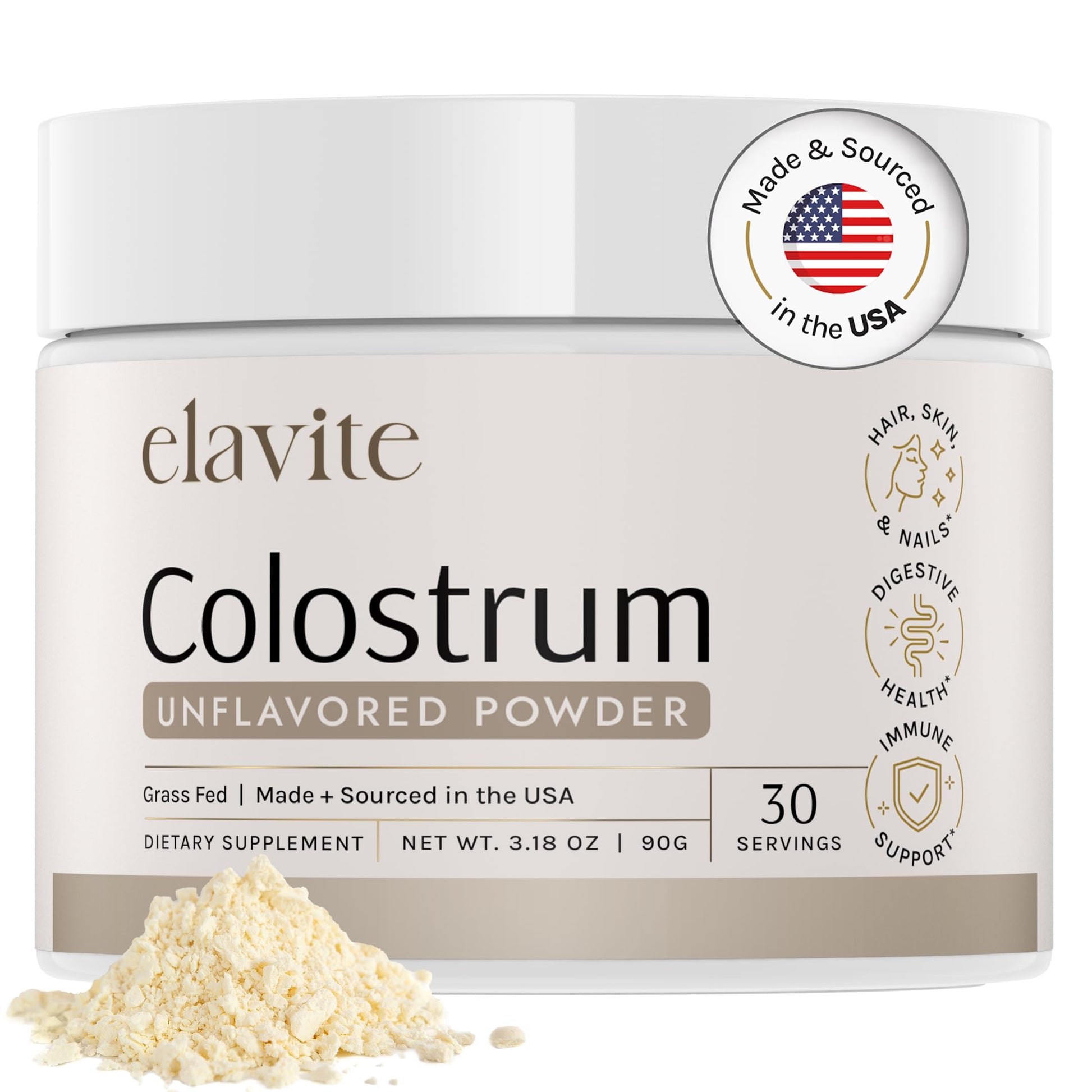 Elavite Bovine Colostrum Powder 3.18 Ounce