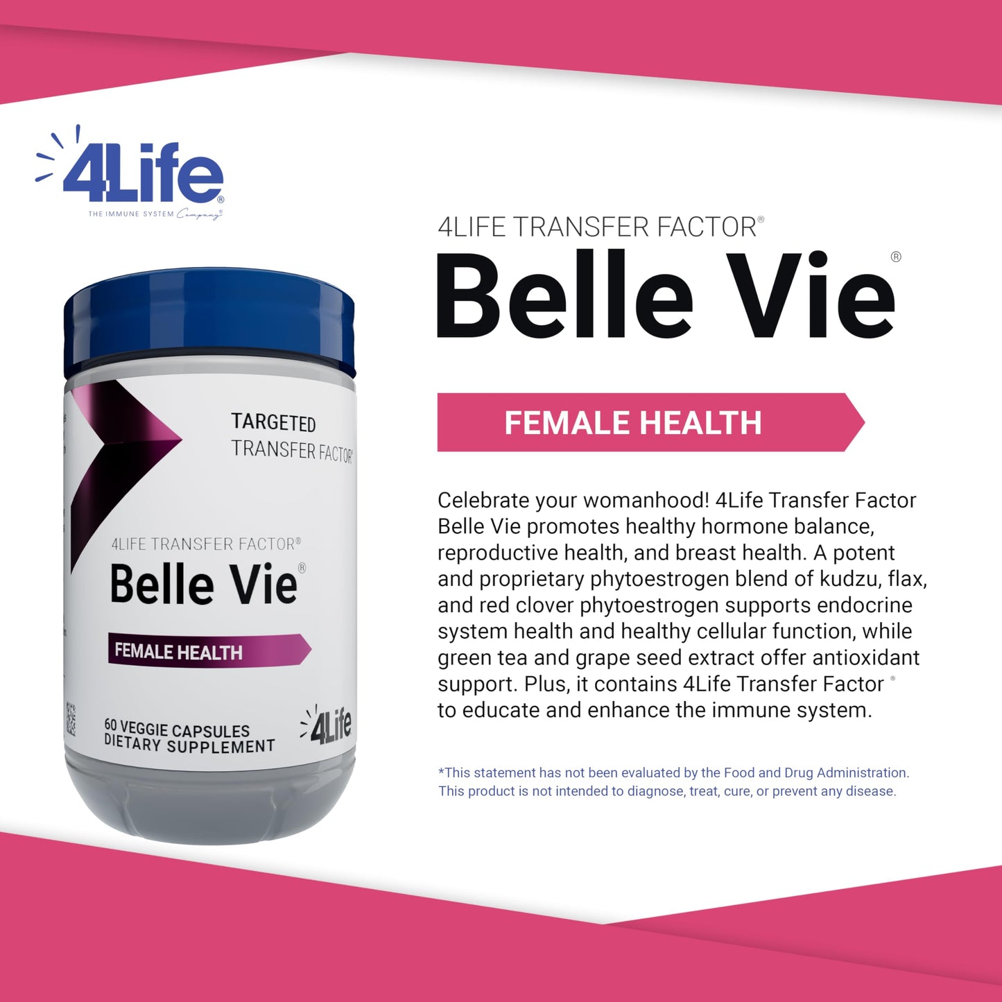 4Life Transfer Factor Belle Vie Capsule 60 Count