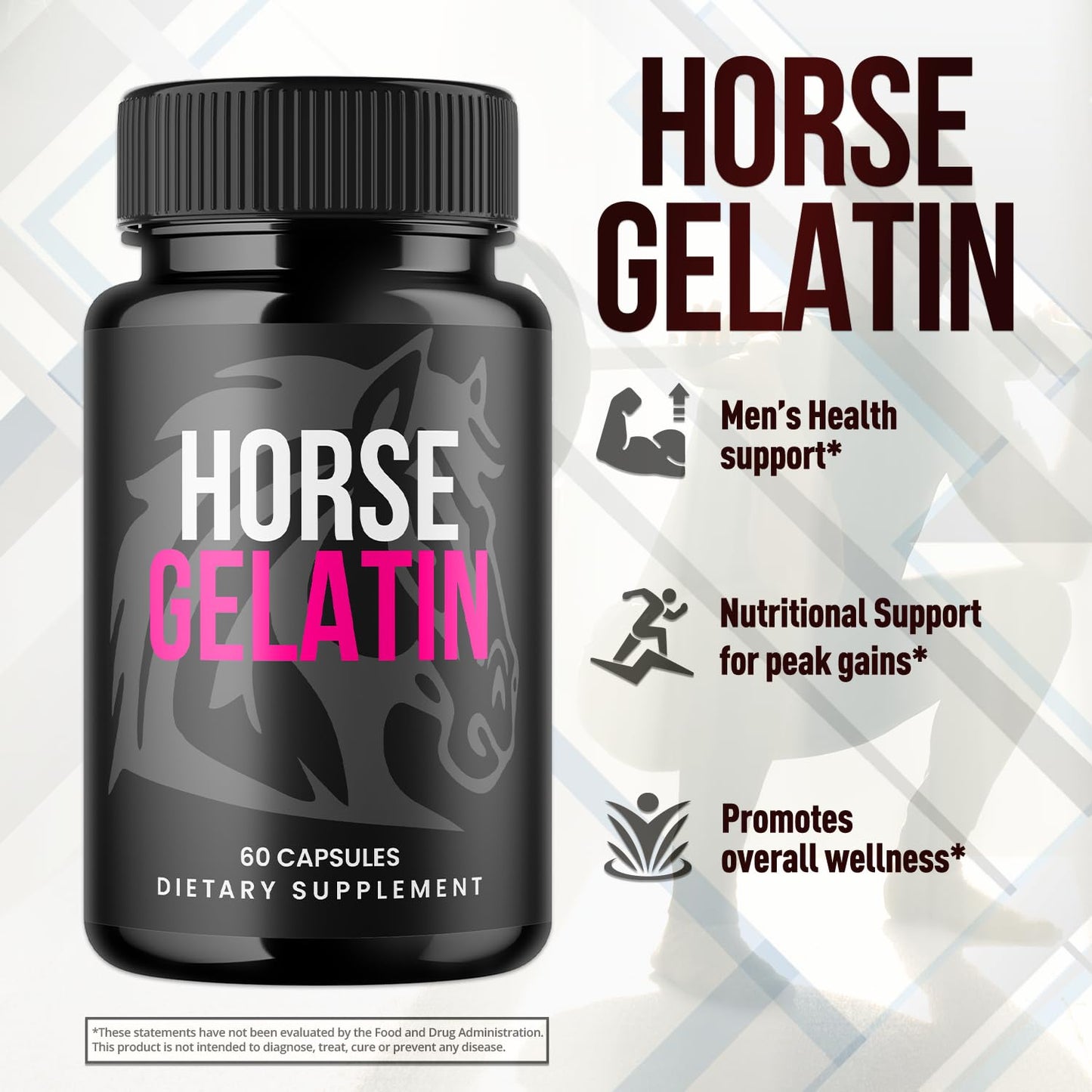Flex University Horse Gelatin Capsules, 120 Capsules