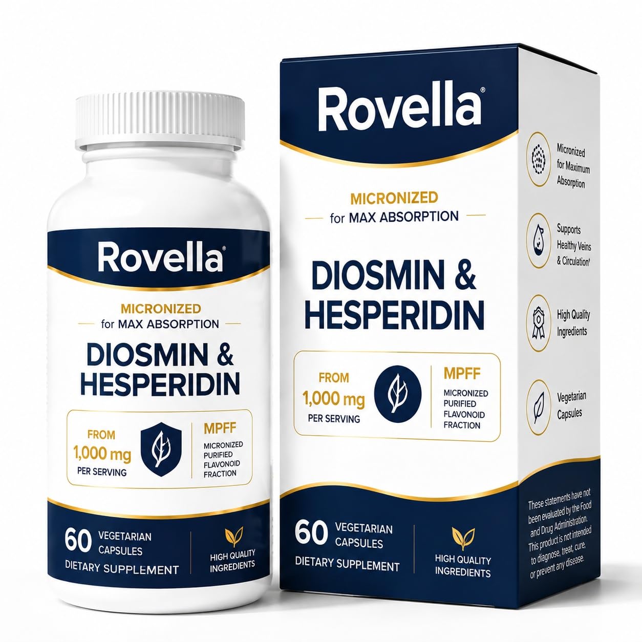 Garshana Rovella Diosmin Hesperidin Capsules, 60 Count