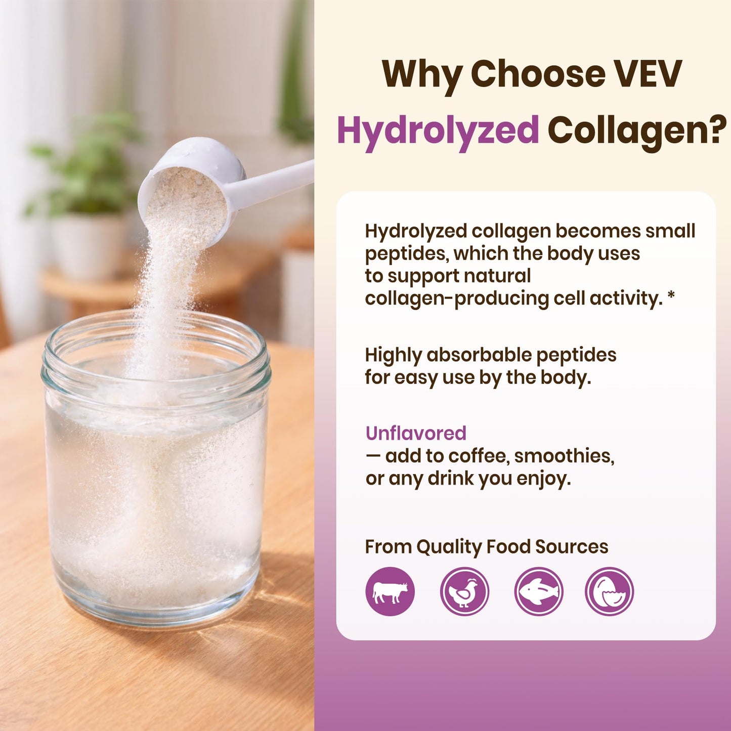 VEV Multi Collagen Peptides Powder 16 oz
