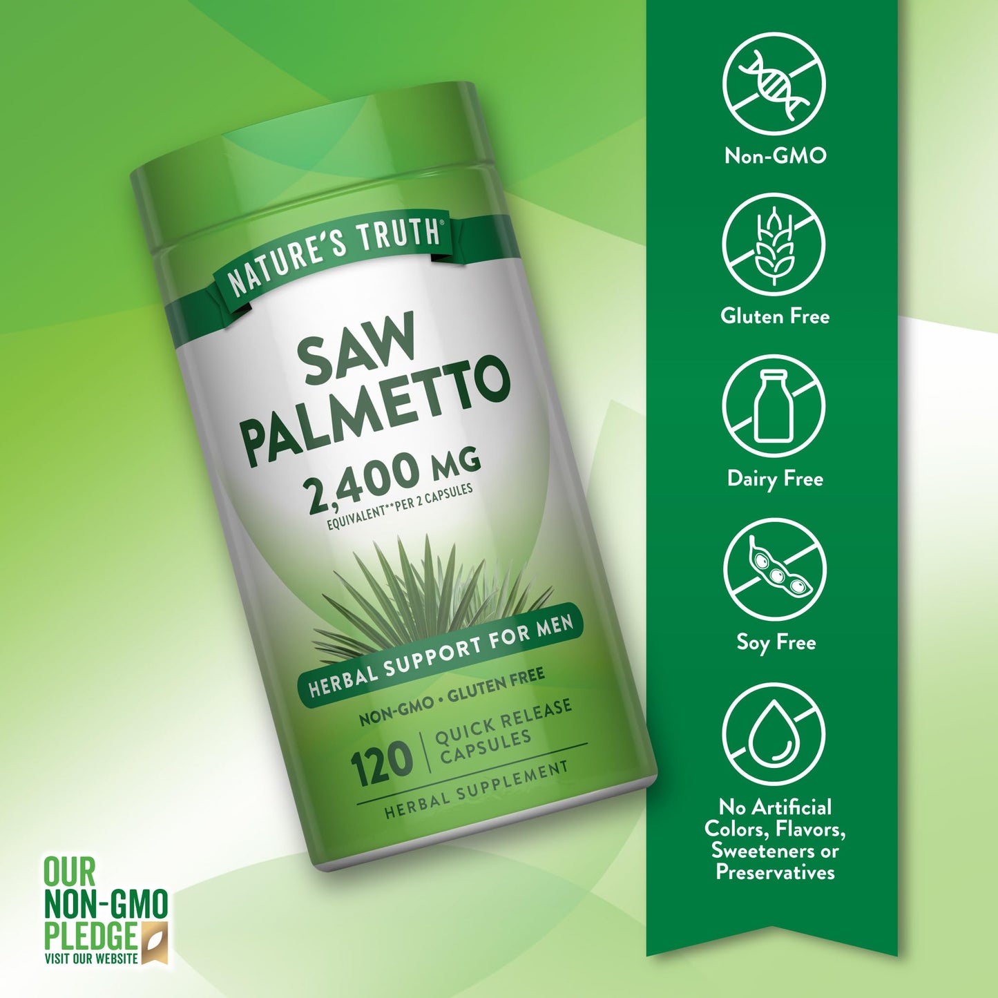 Nature's Truth Saw Palmetto Extract Capsules 120 Count